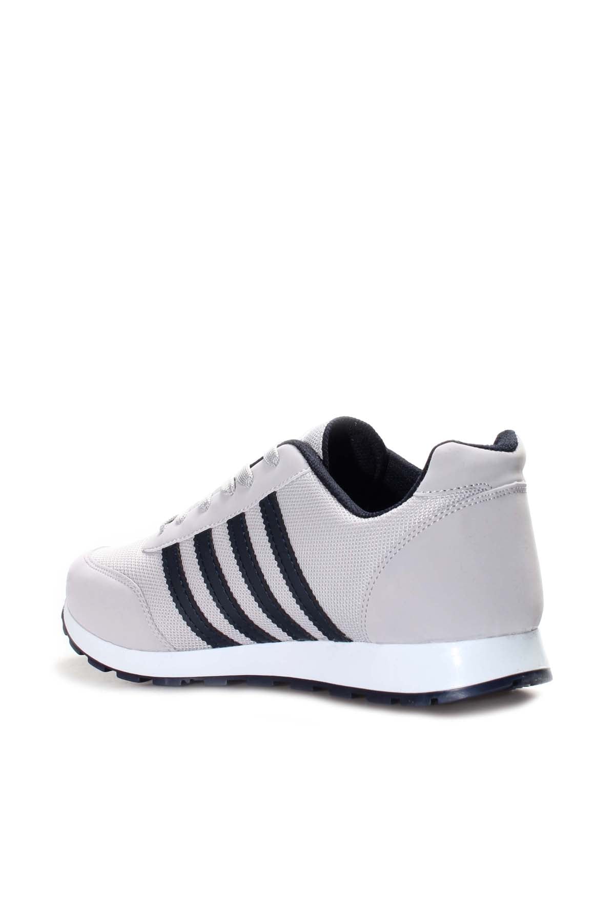 Men's Light Gray Sneakers with Black Stripe Detailing