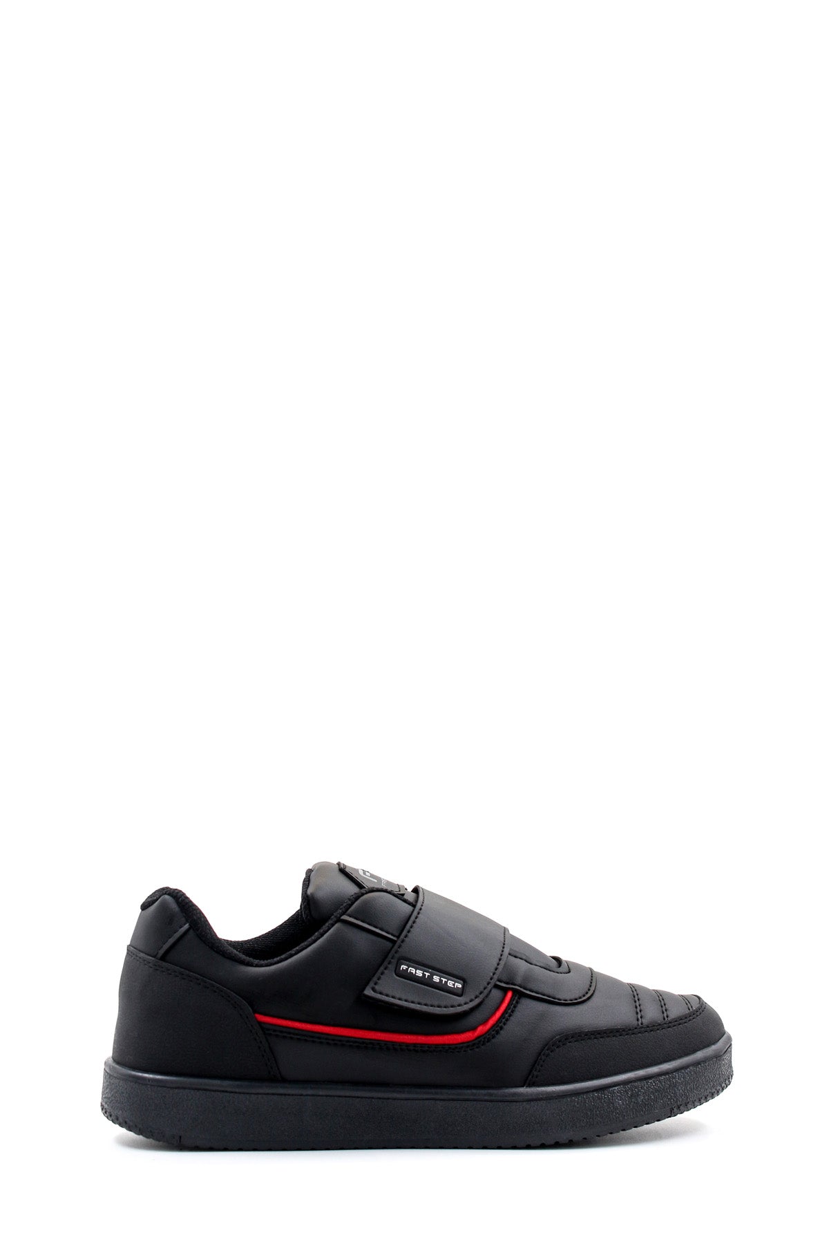 KOALA SYDNEY Men's Black Casual Velcro Sneakers with Red Accent