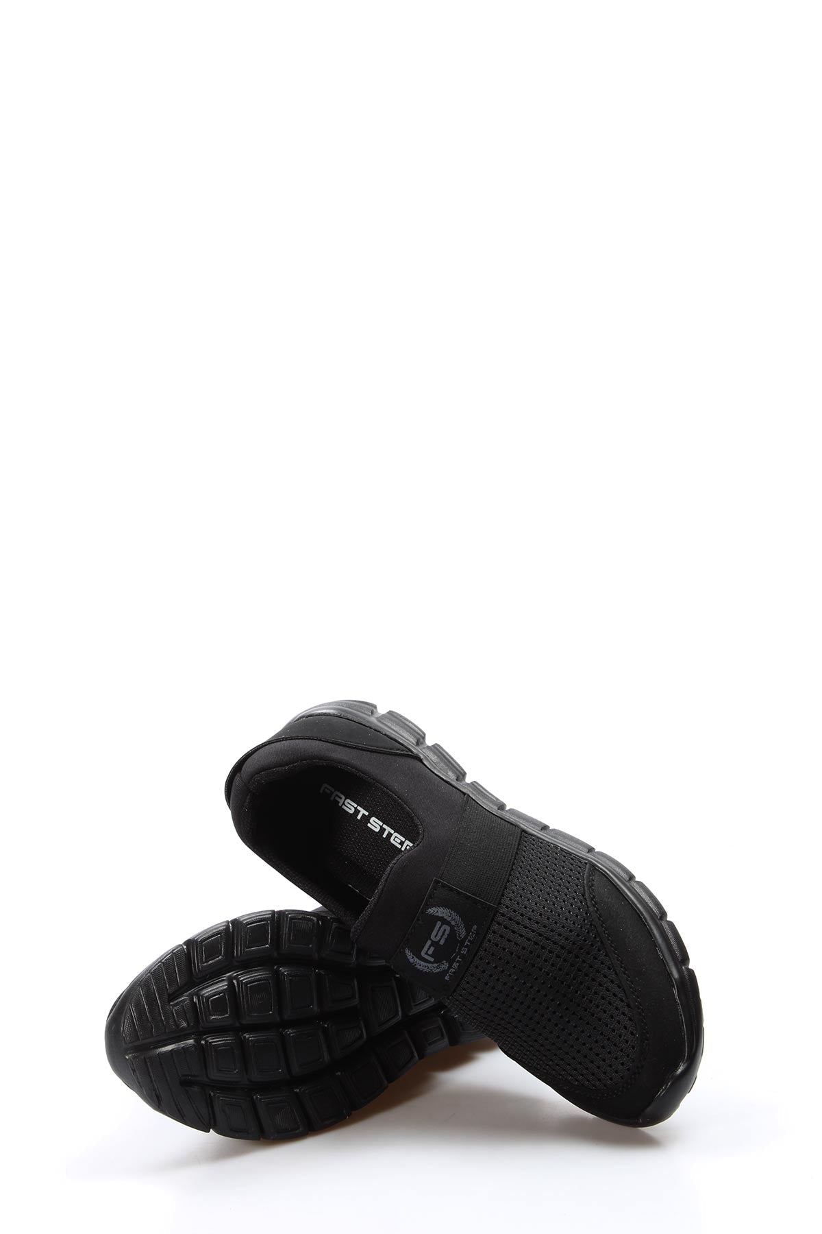 Men's Black Slip-On Sneakers with Mesh Upper