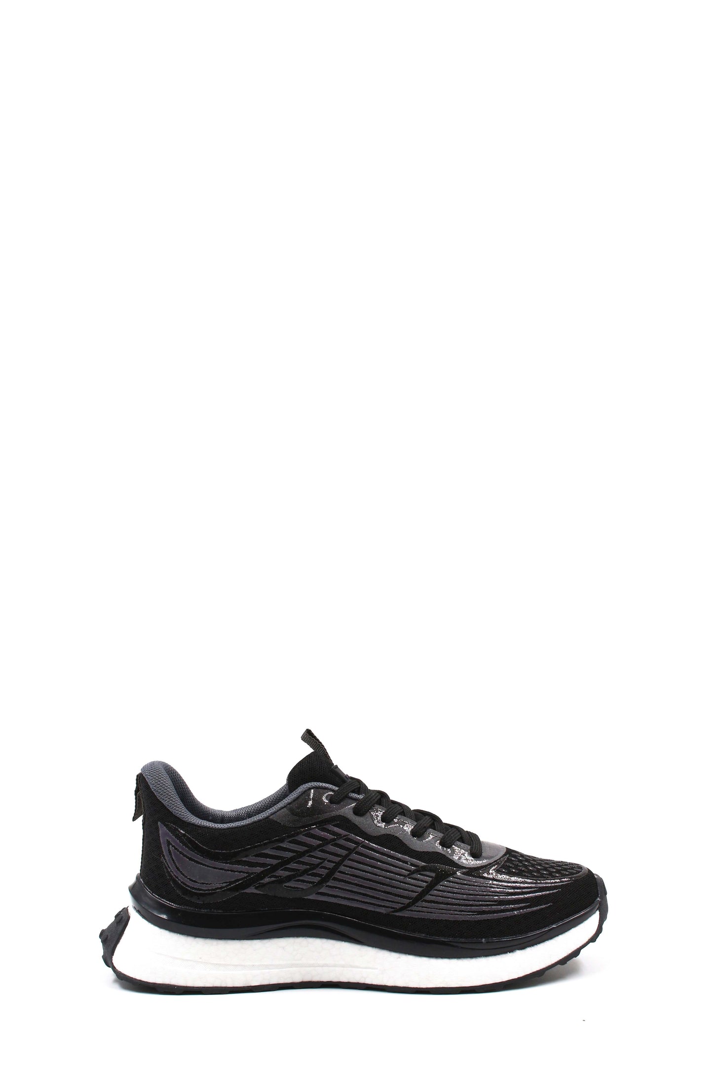 Men's Black Performance Running Shoes with Cushioned Sole