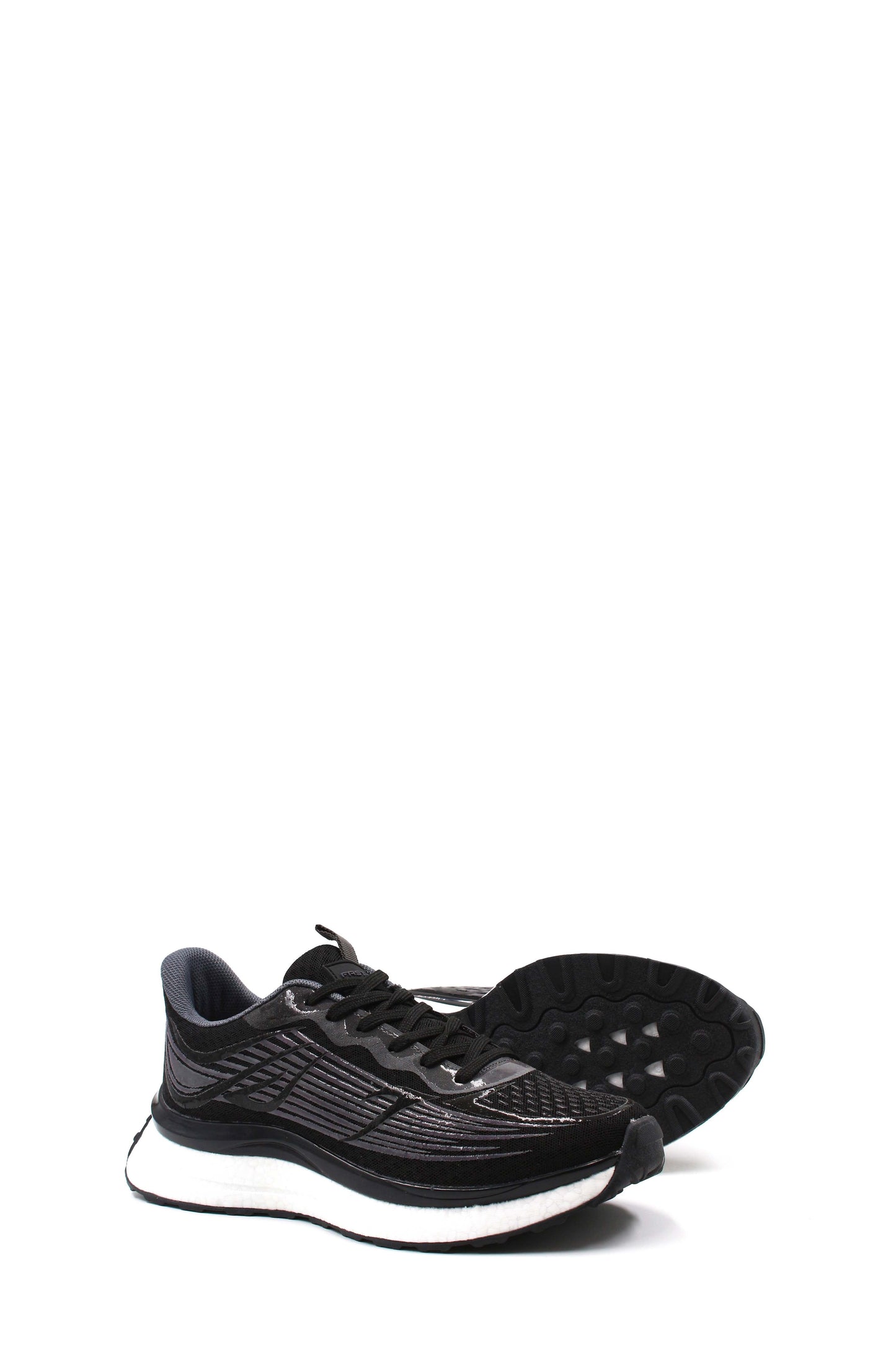 Men's Black Performance Running Shoes with Cushioned Sole