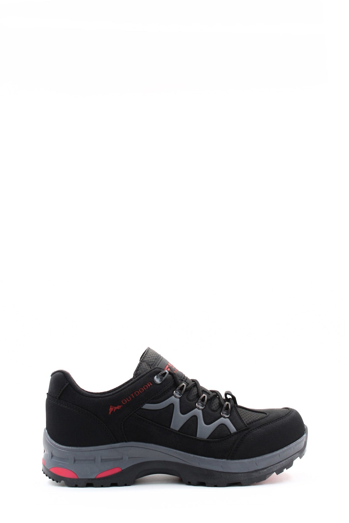 KOALA SYDNEY Men's Black Outdoor Hiking Shoes with Red Accents -