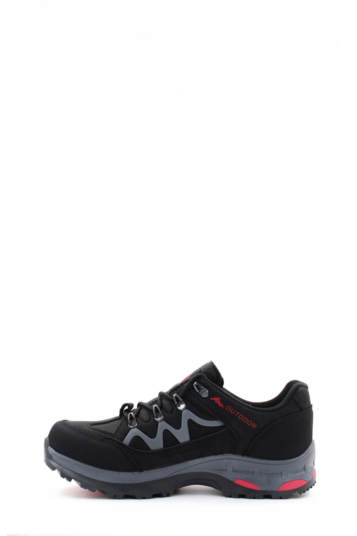 KOALA SYDNEY Men's Black Outdoor Hiking Shoes with Red Accents -