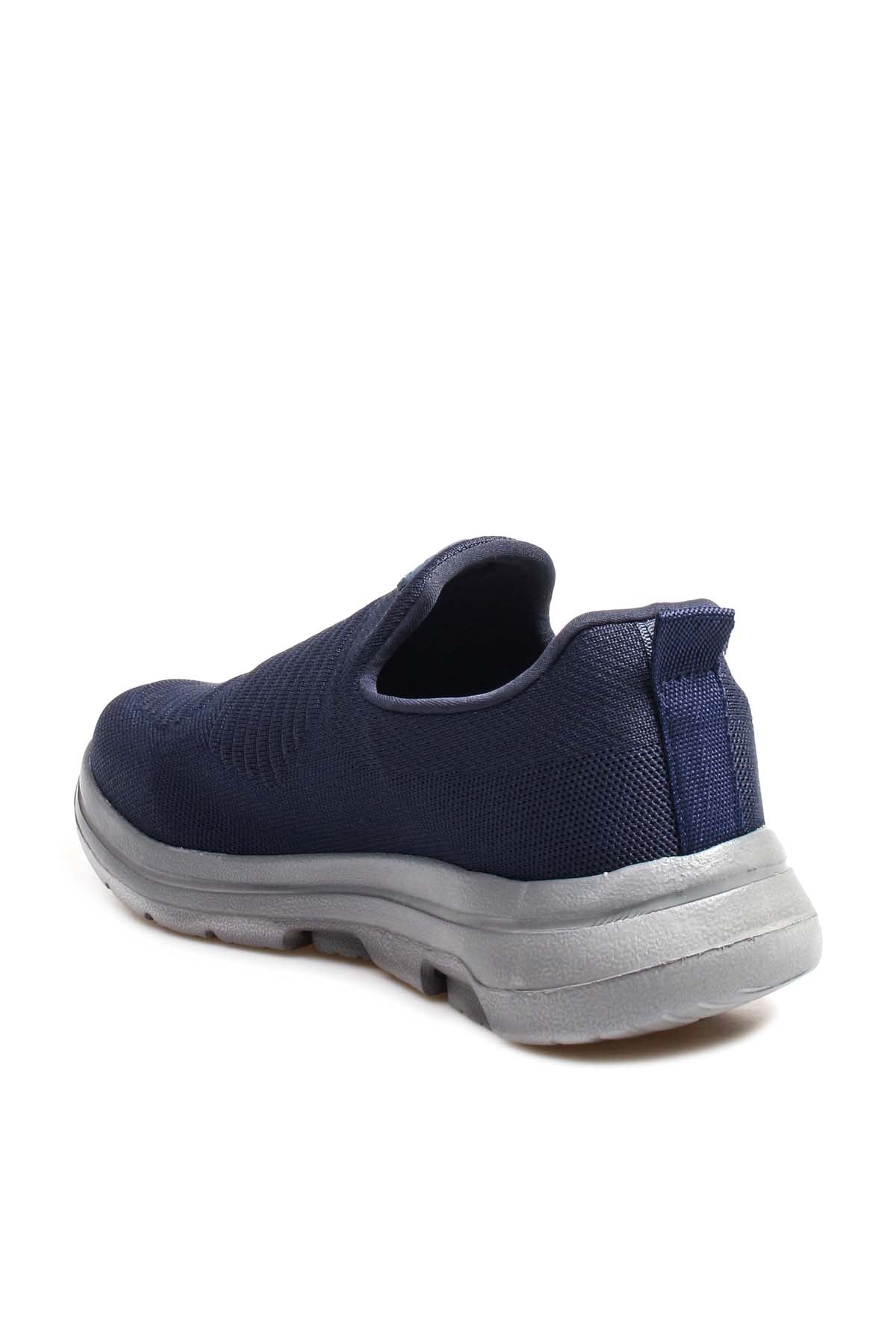 Men's Navy Slip-On Athletic Sneakers with Knit Upper