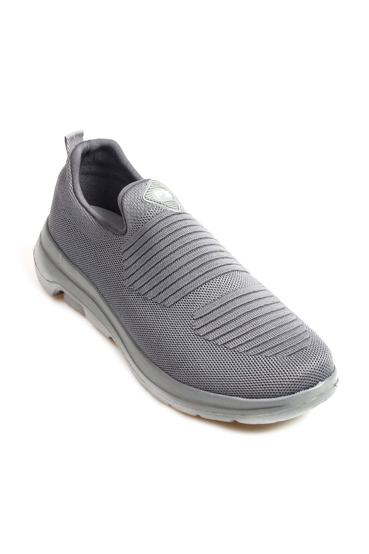 Men's Gray Knit Slip-On Sneakers-Wessi
