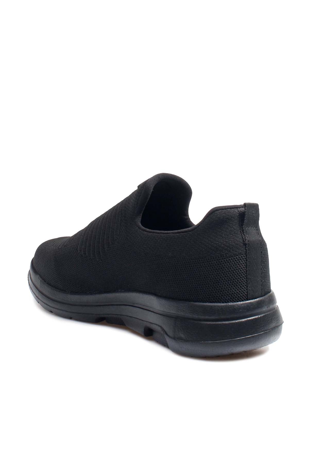 Men's Black Slip-On Athletic Sneakers with Knit Upper