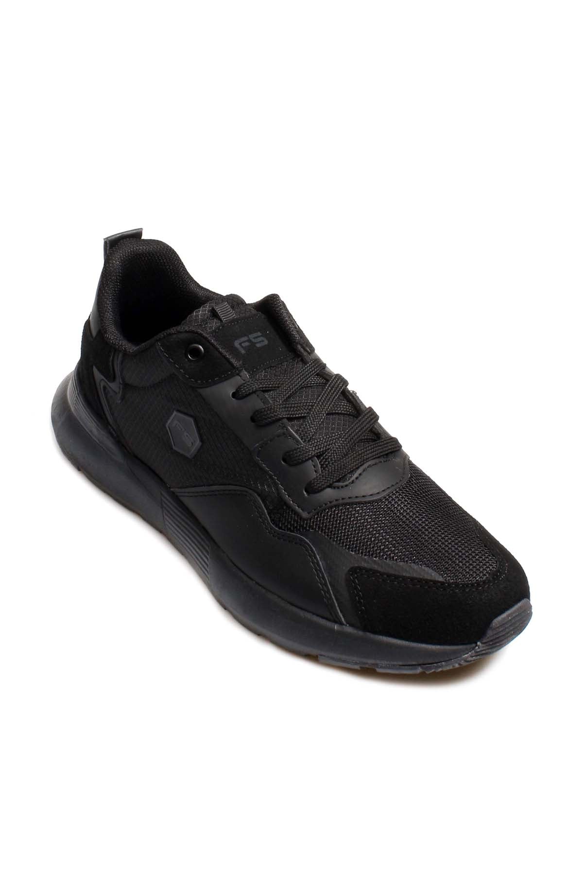 Men's Black Athletic Sneakers with Cushioned Sole