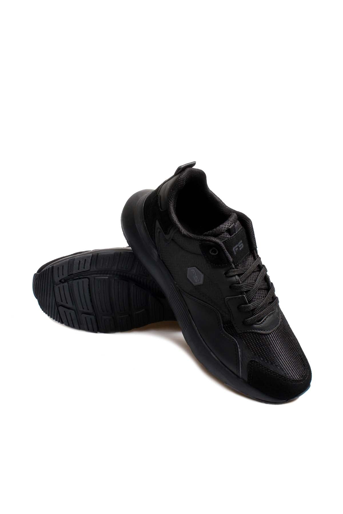 Men's Black Athletic Sneakers with Cushioned Sole