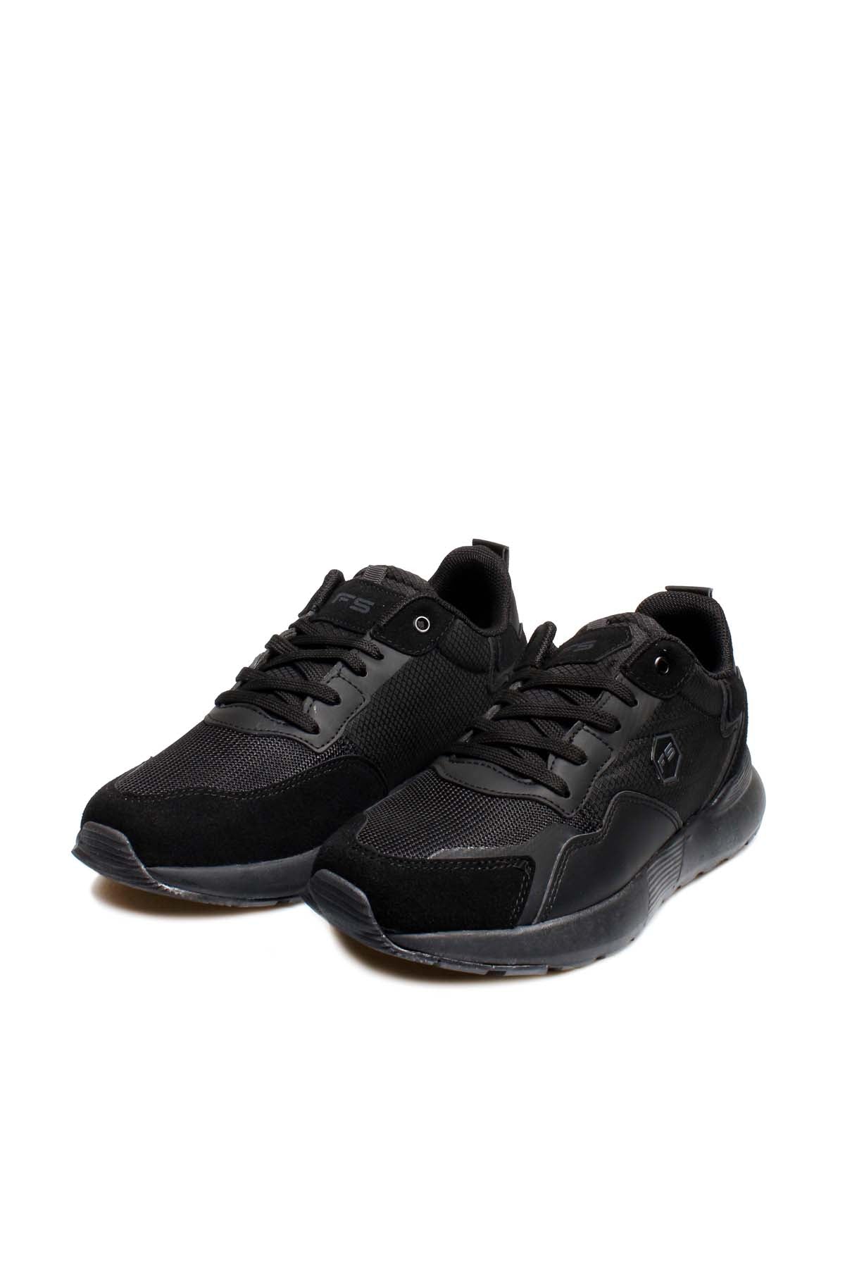 Men's Black Athletic Sneakers with Cushioned Sole