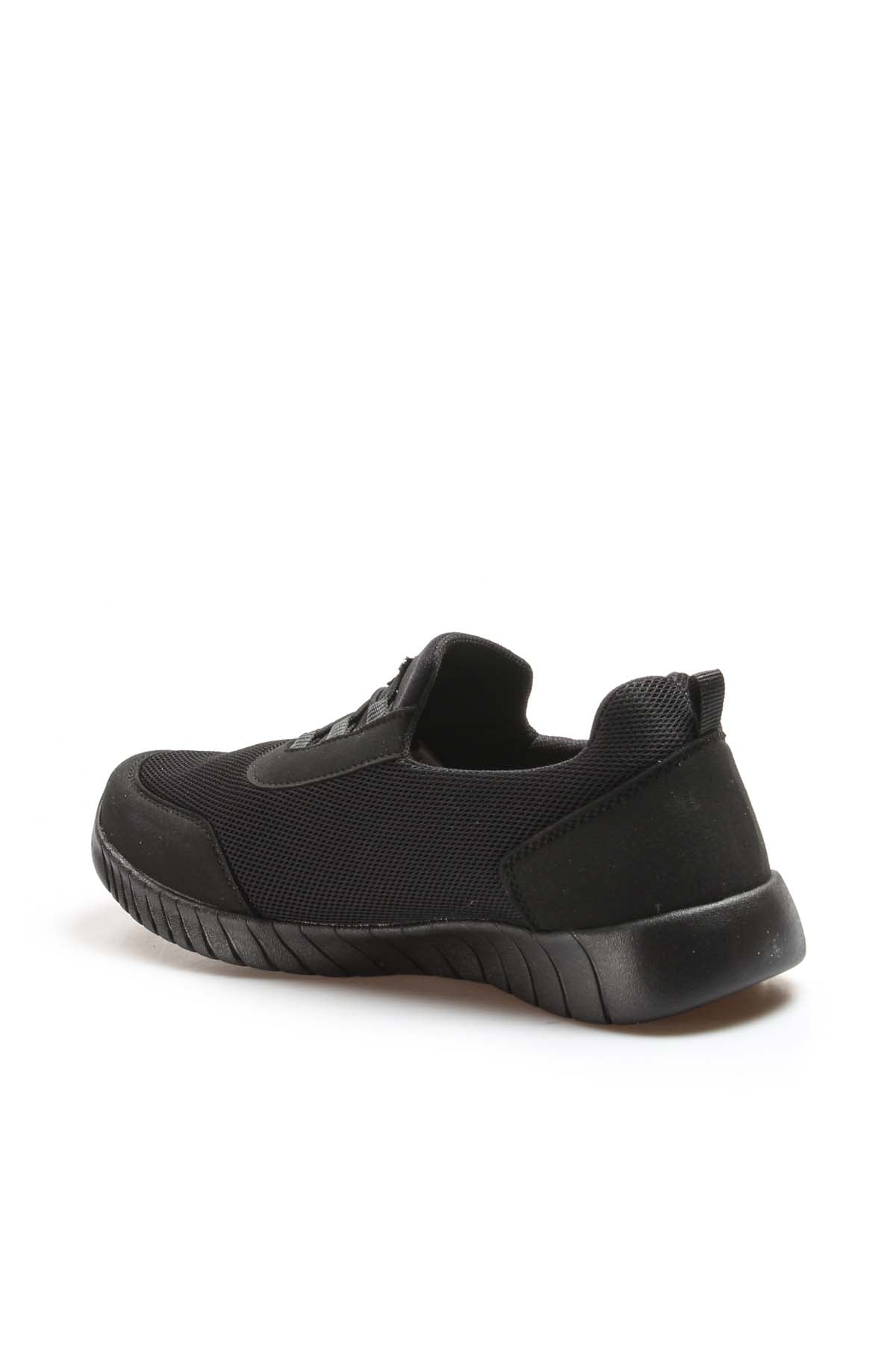Men's Black Lace-Up Athletic Mesh Sneakers - Wessi