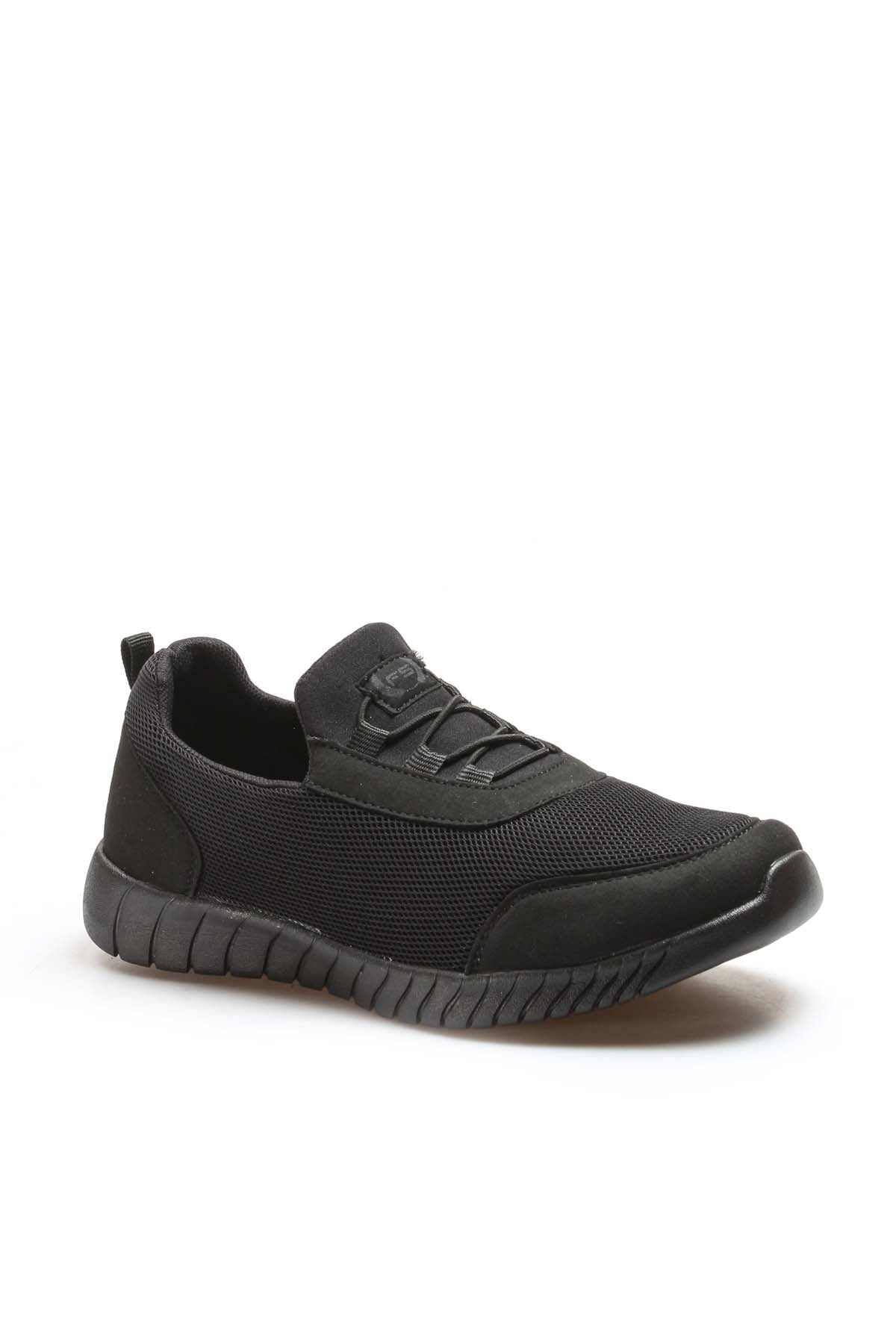 Men's Black Lace-Up Athletic Mesh Sneakers - Wessi