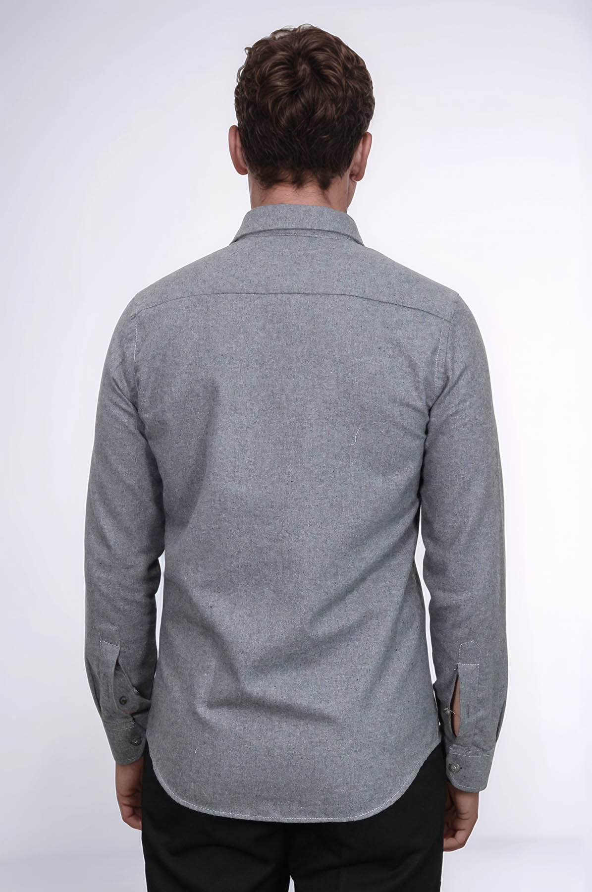 Plain Slim Fit Grey Men Lumberjack Men Shirt
