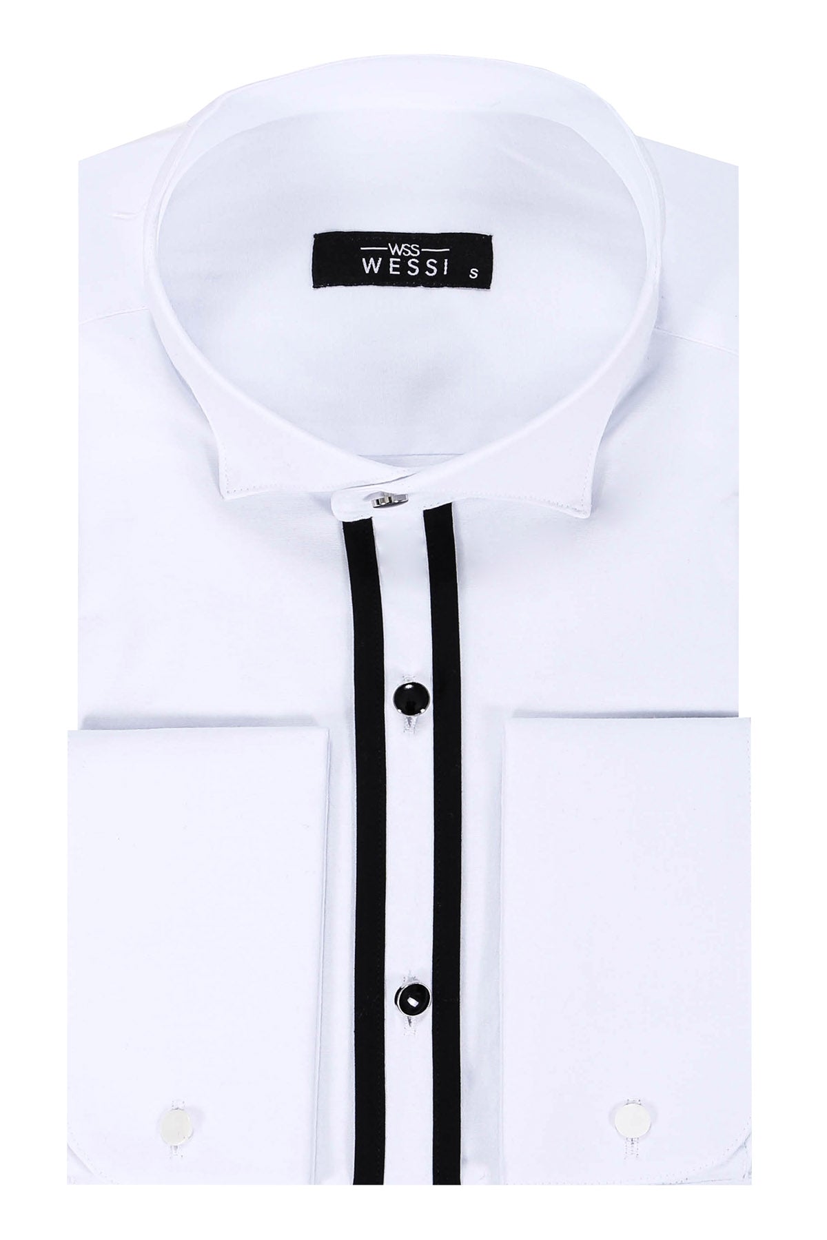 Button Detailed White Formal Shirt -