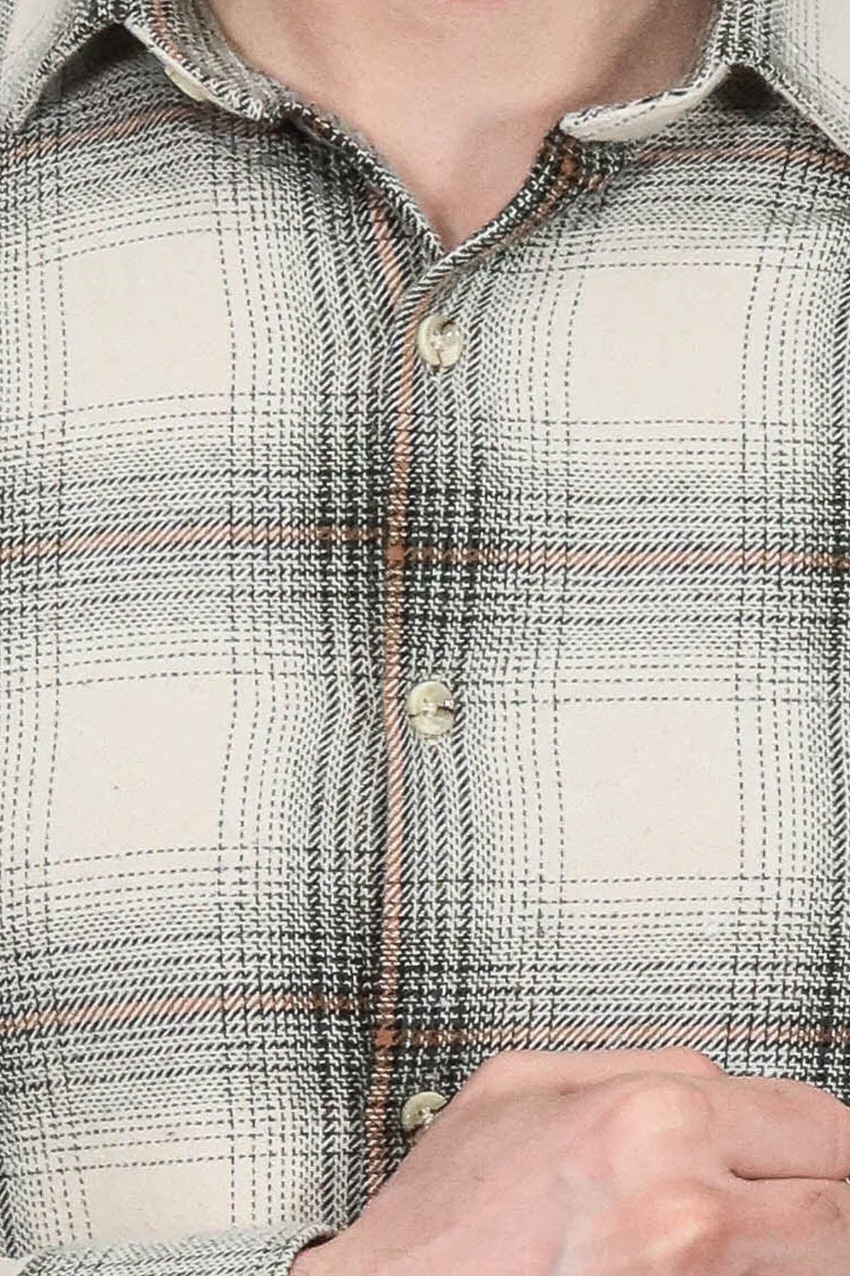 Checked Beige Men Lumberjack Shirt