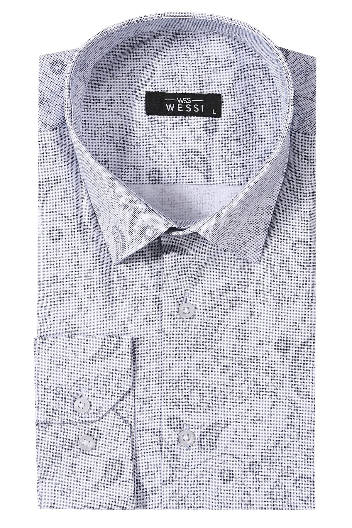 Patterned Men's White Shirt