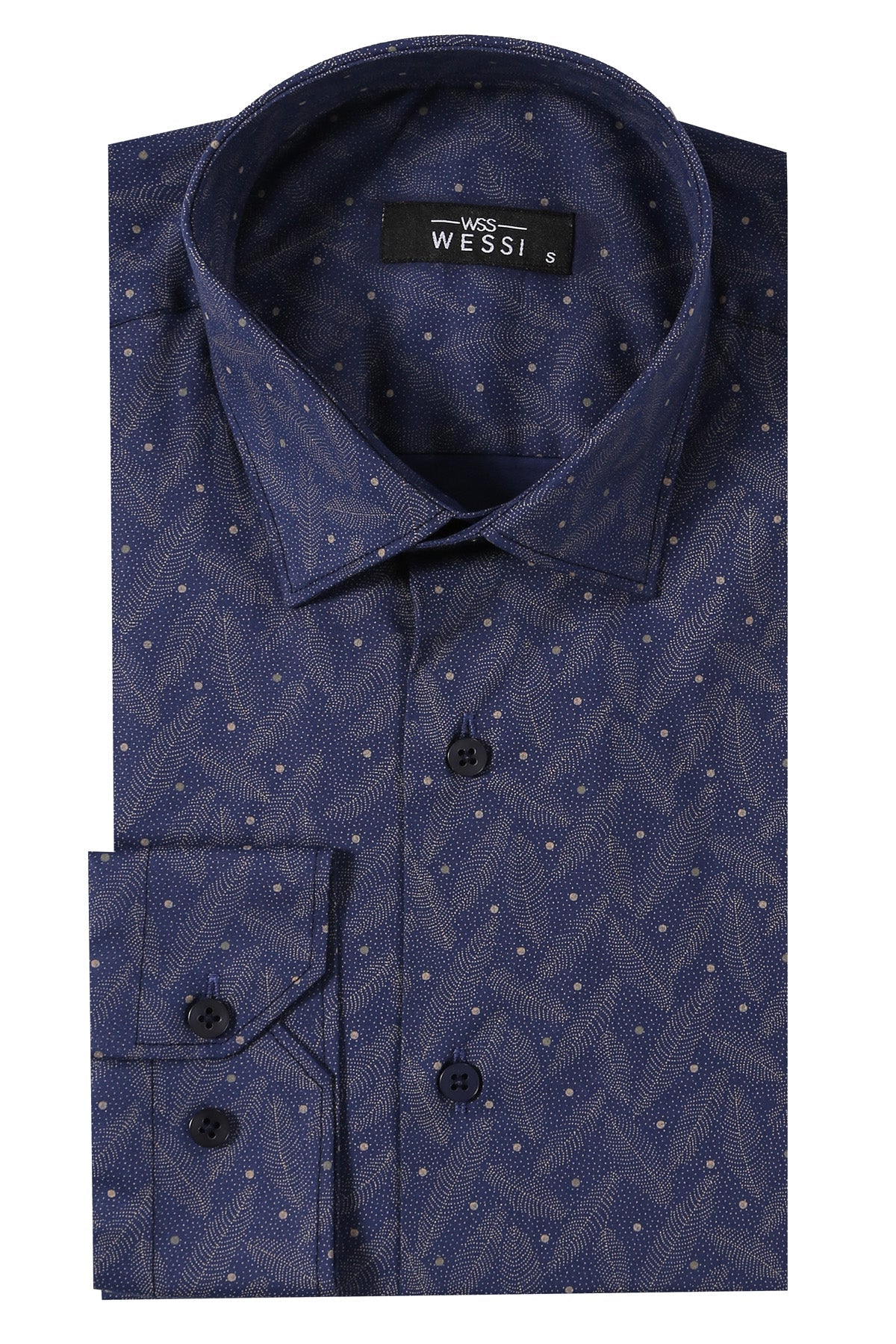 KOALA SYDNEY Dot-Patterned Navy Blue Shirt |