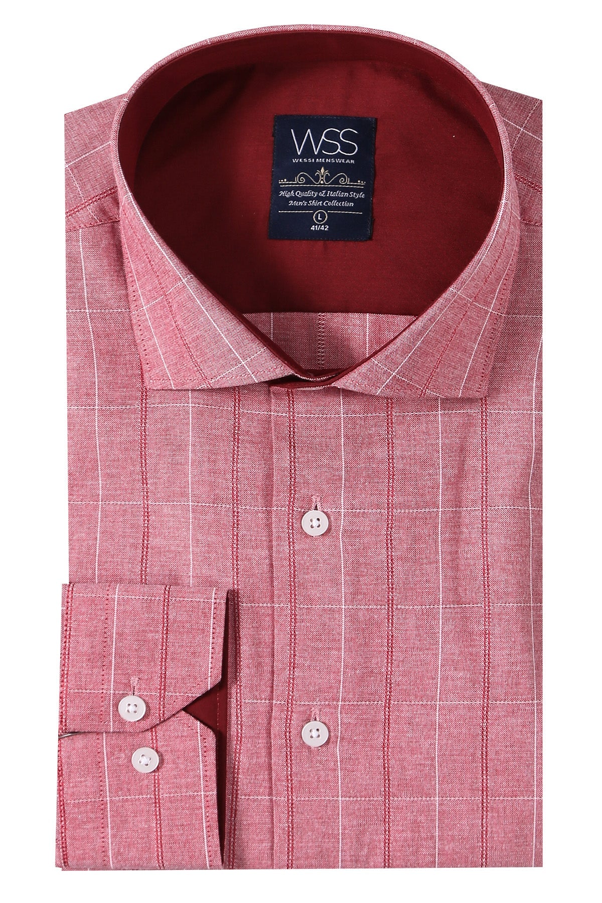 Checked Light Burgundy Men's Shirt |