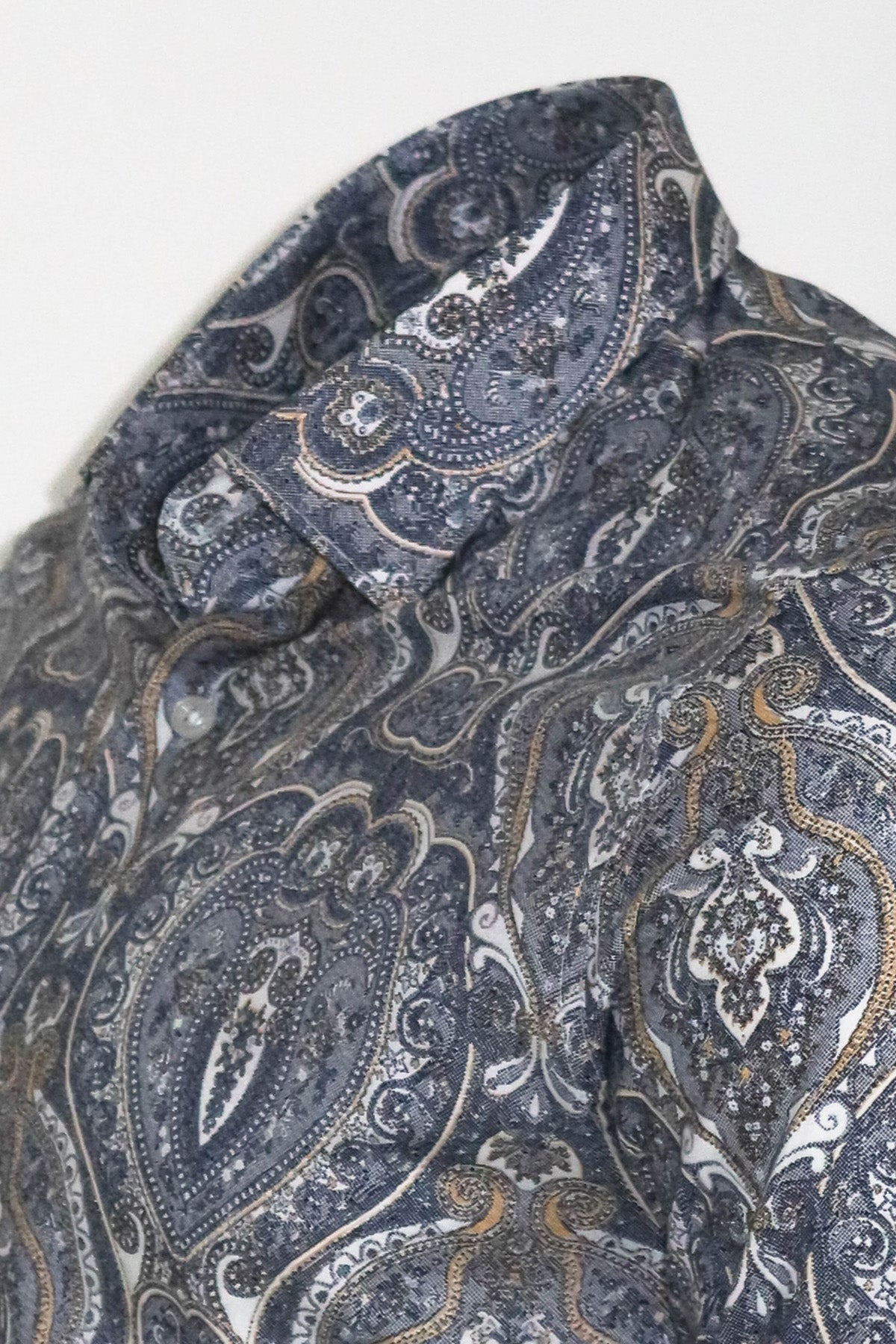 KOALA SYDNEY Damask Pattern Blue Slim Fit Shirt -