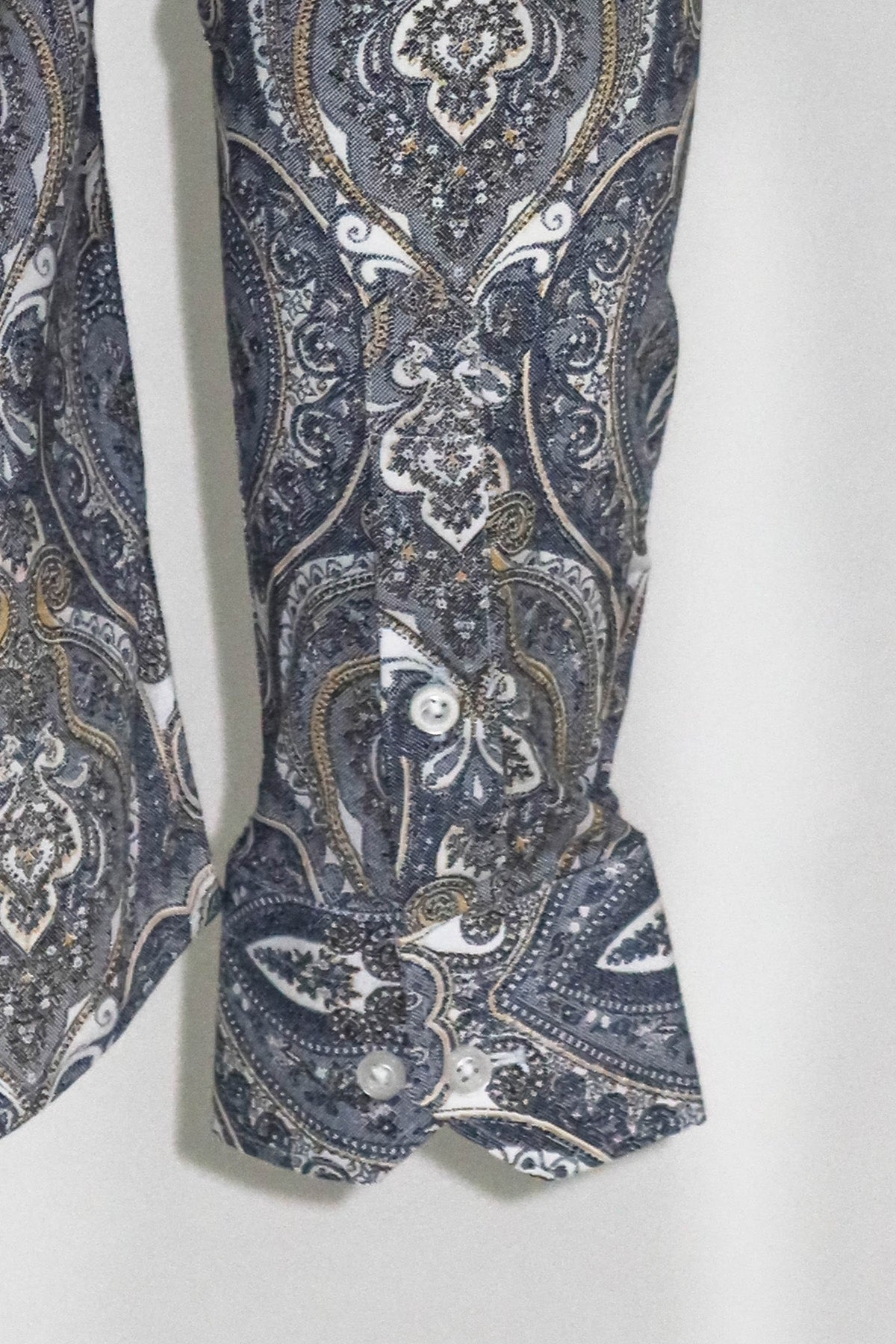 KOALA SYDNEY Damask Pattern Blue Slim Fit Shirt -