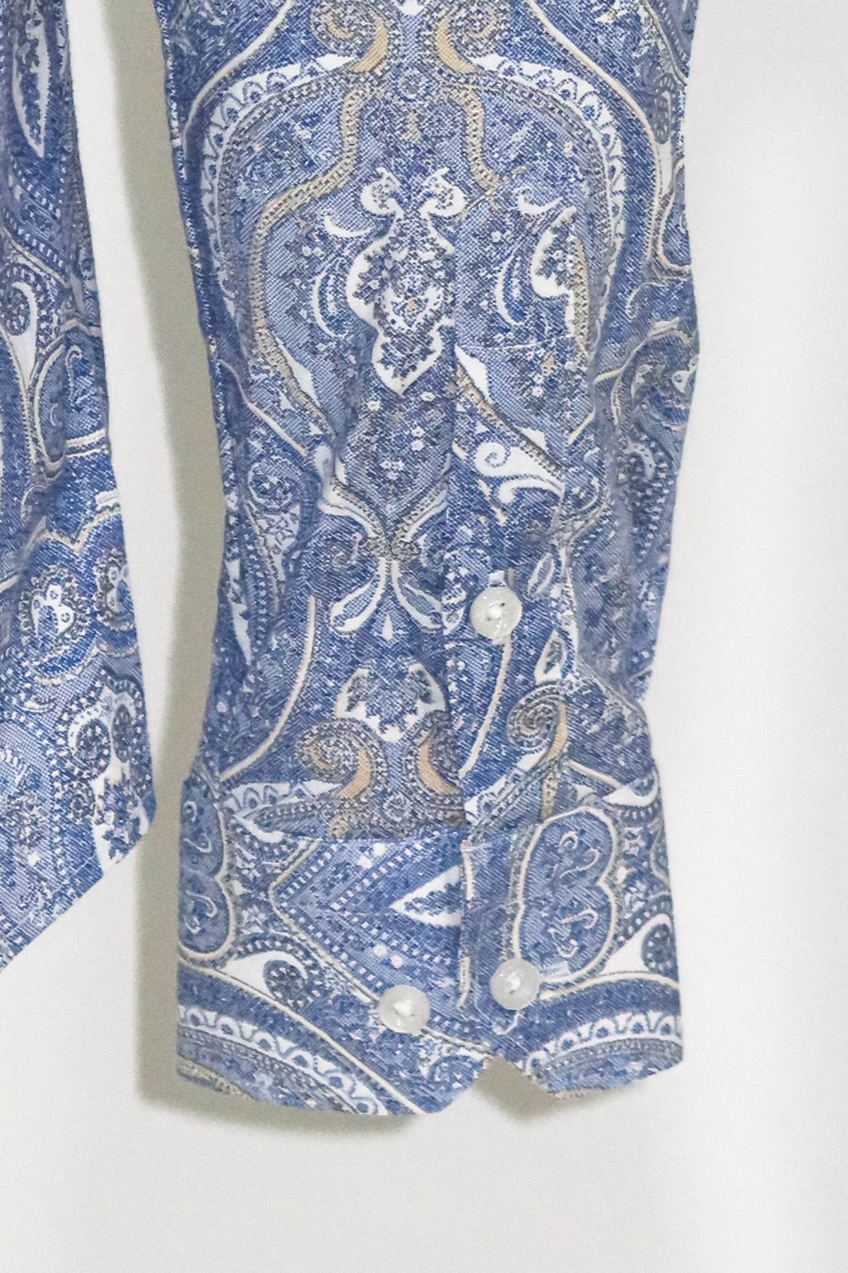 KOALA SYDNEY Blue Damask Pattern Slim Fit Shirt -