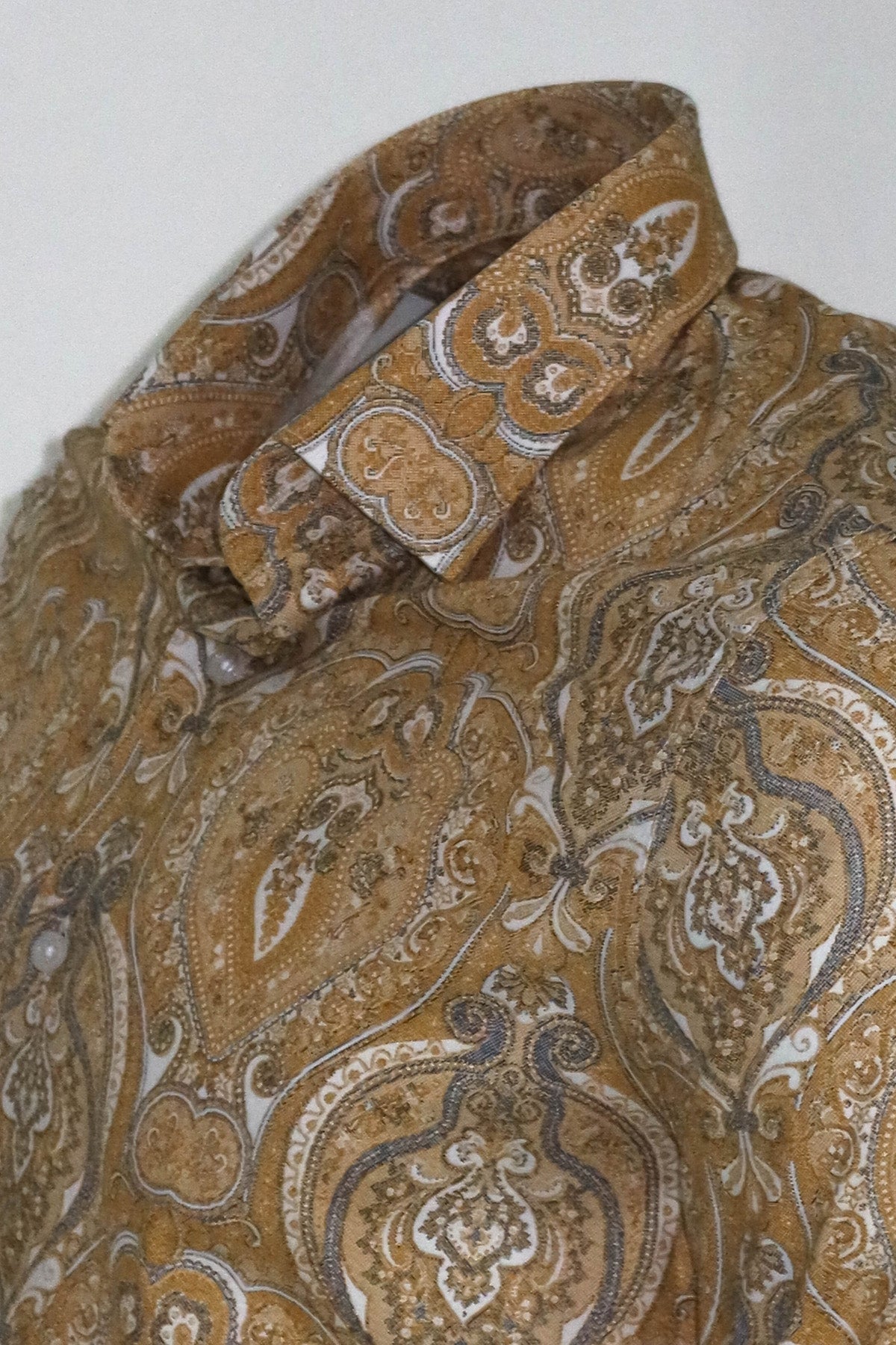 KOALA SYDNEY Beige Patterned Slim Fit Men's Shirt -