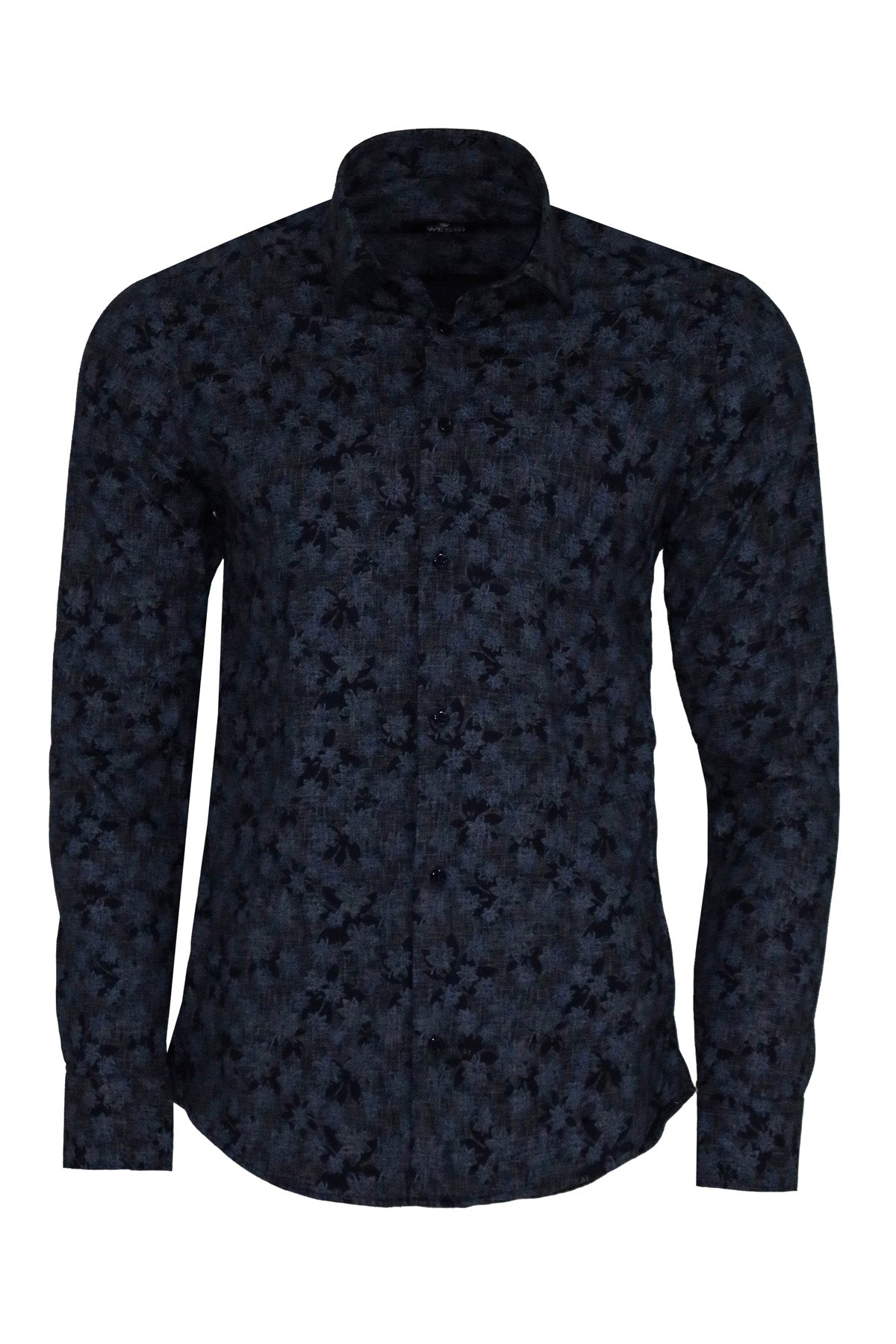 KOALA SYDNEY Bloom Patterned Dark Blue Slim Fir Shirt