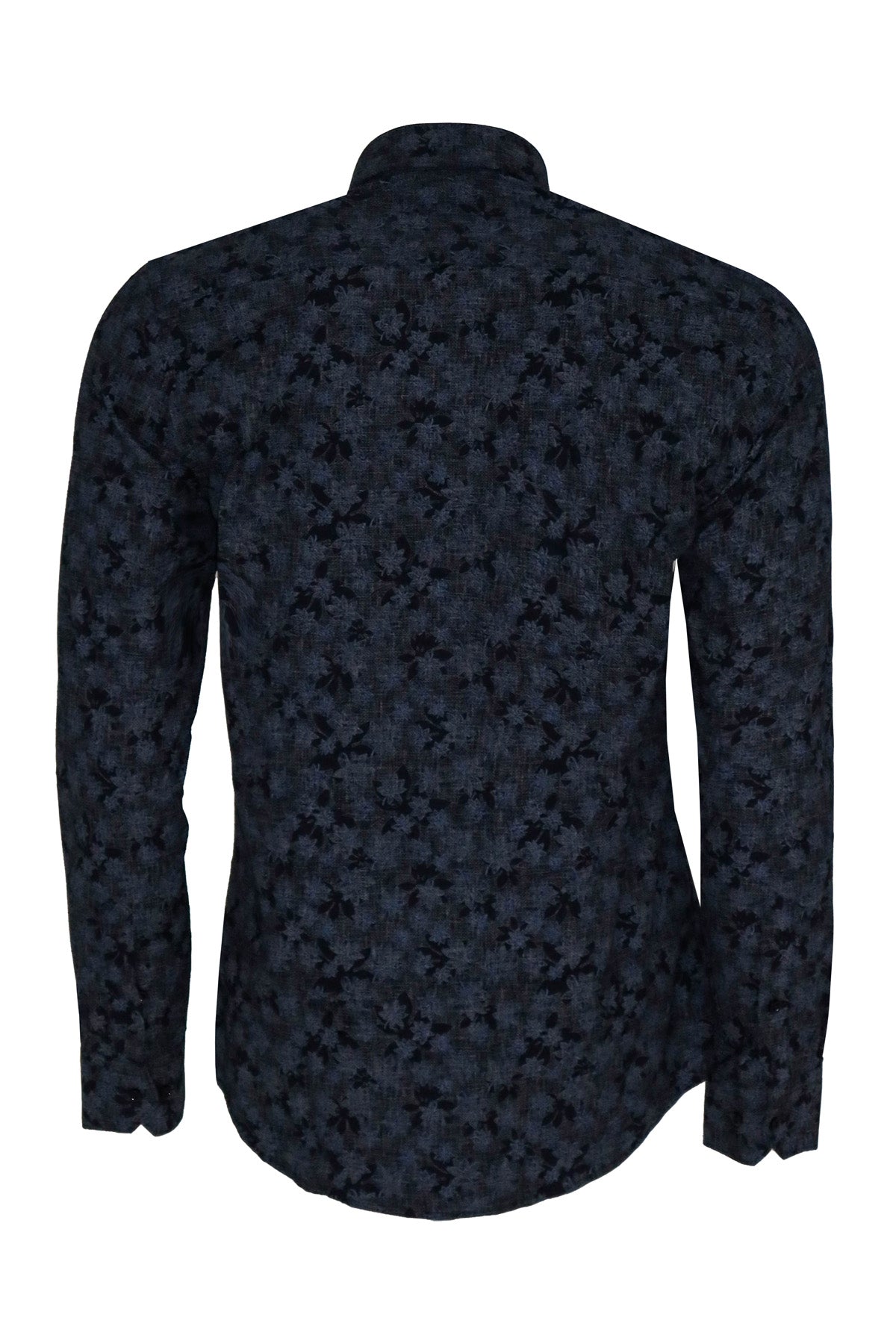 KOALA SYDNEY Bloom Patterned Dark Blue Slim Fir Shirt