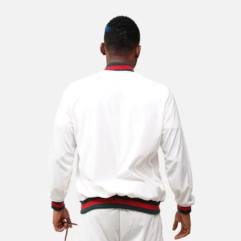 Classic White Pilot Baseball Jacket