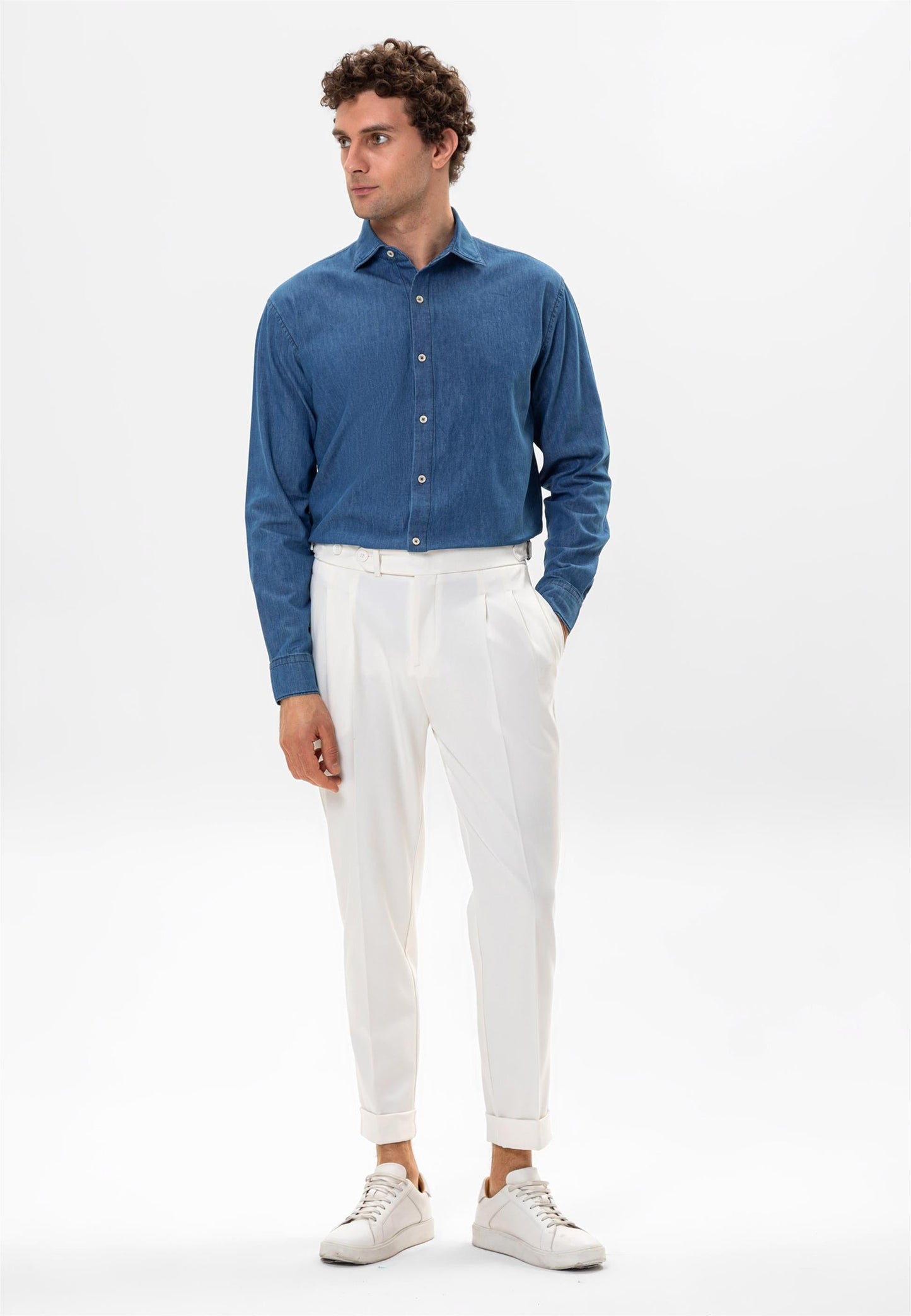 Men's Blue Regular Fit Denim Shirt