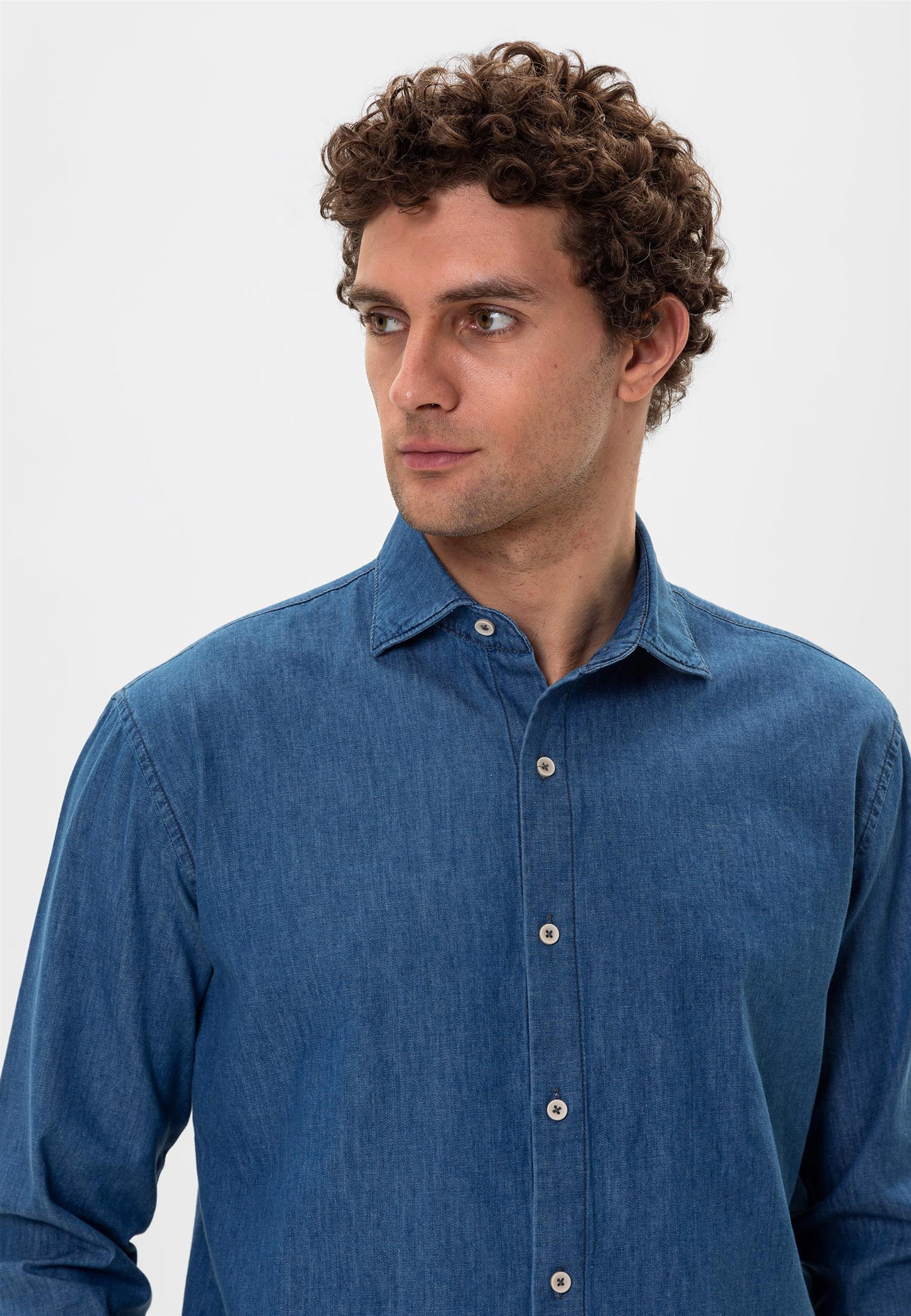 Men's Blue Regular Fit Denim Shirt