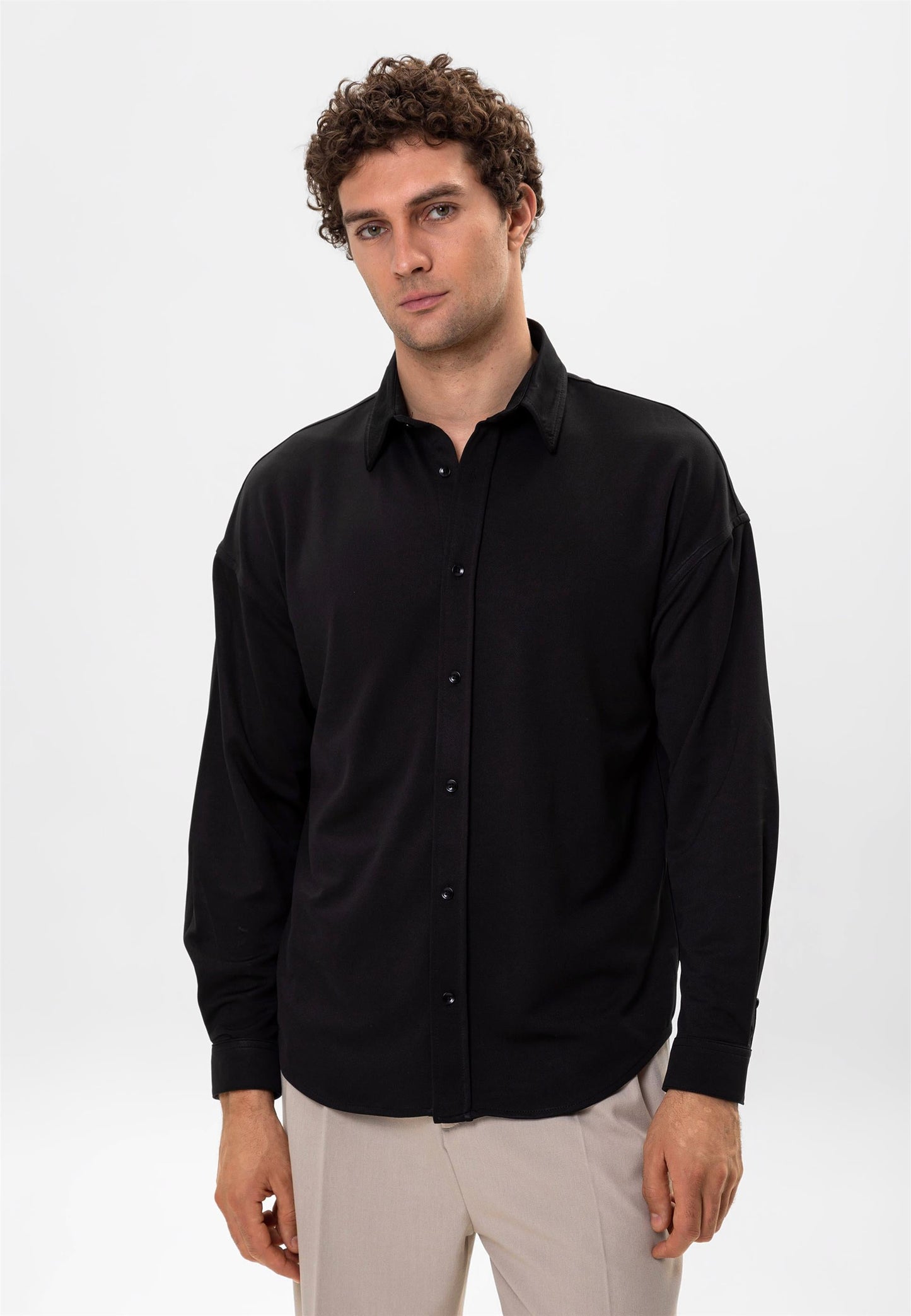 KOALA SYDNEY Men's Black Oversize Classic Shirt -