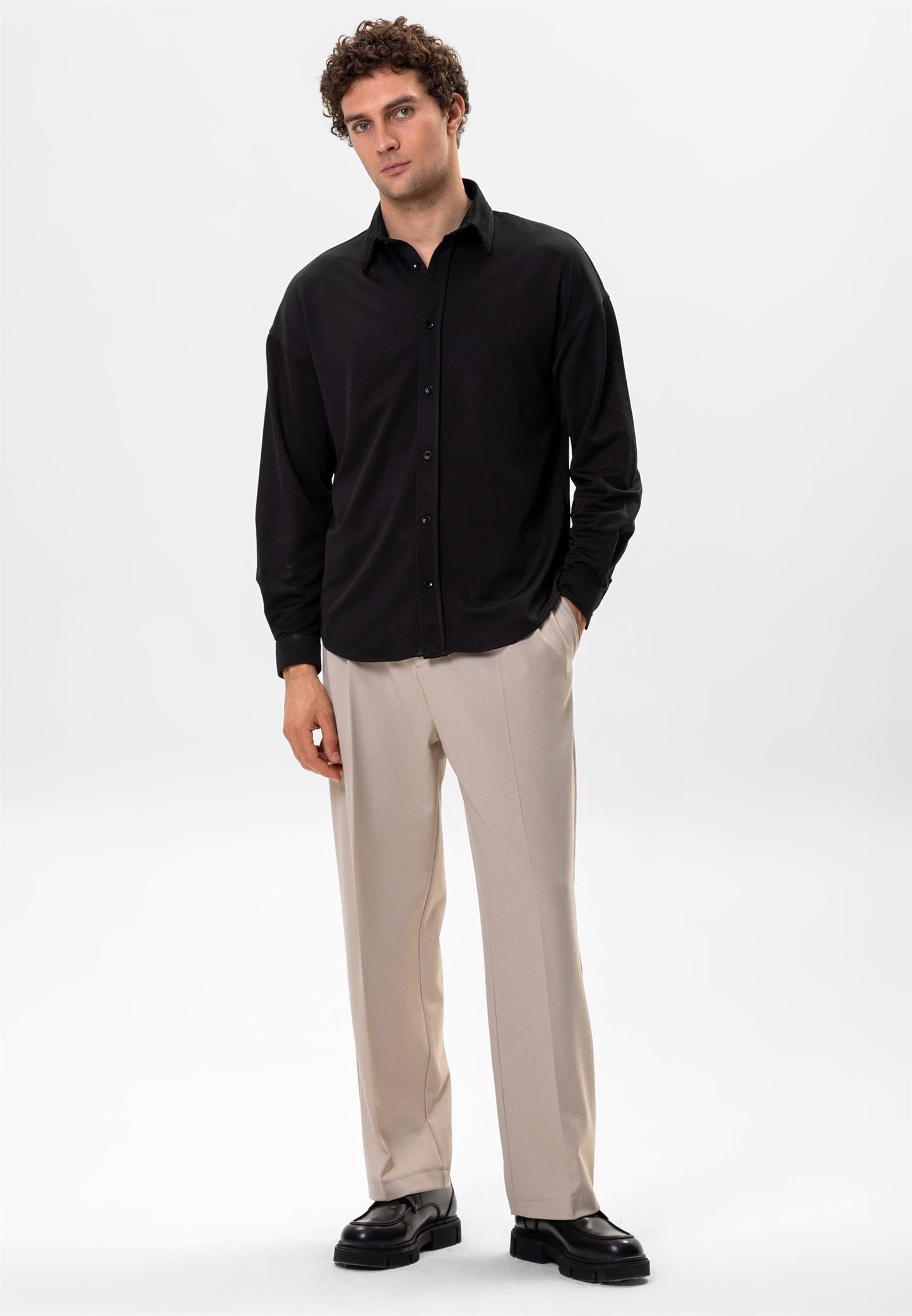 KOALA SYDNEY Men's Black Oversize Classic Shirt -
