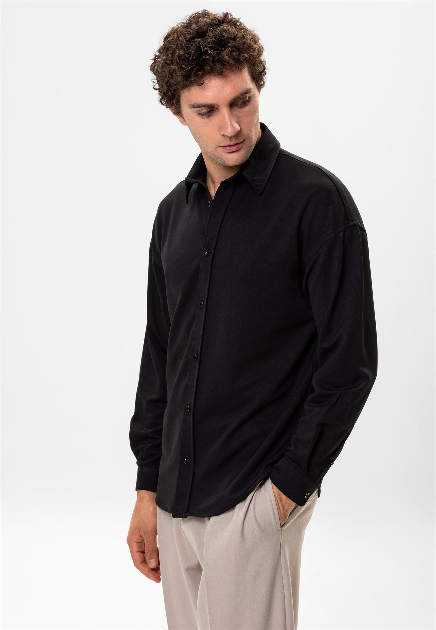 KOALA SYDNEY Men's Black Oversize Classic Shirt -