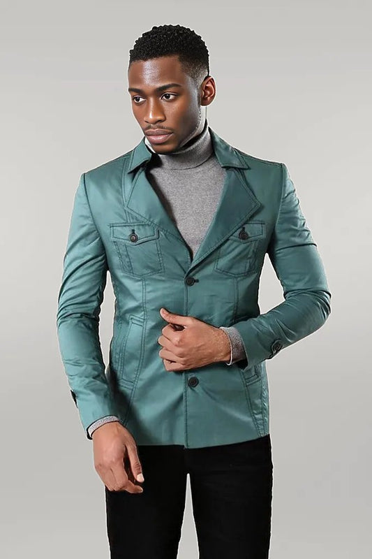 Green Cotton Trench Coat
