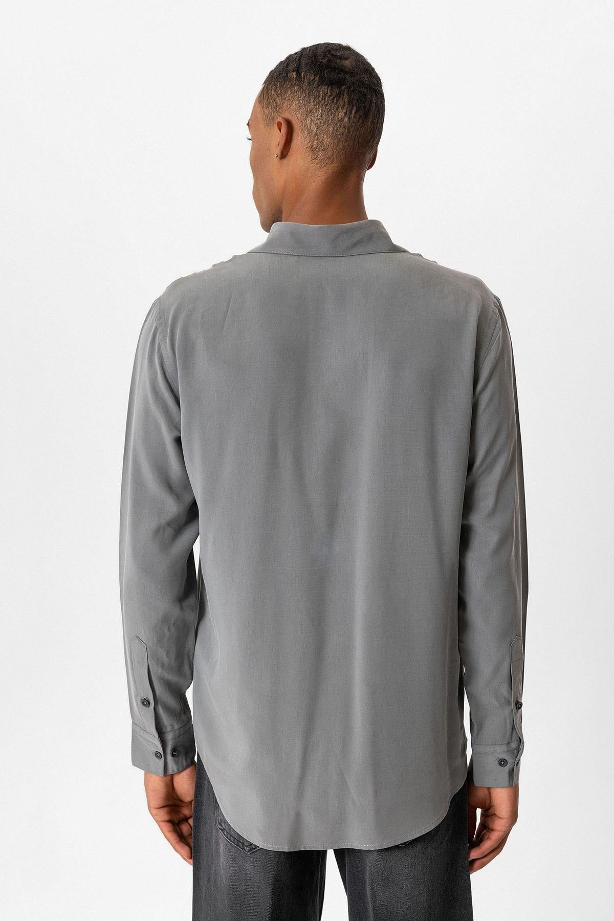 Gray Technical Tencel Fabric Men's Shirt