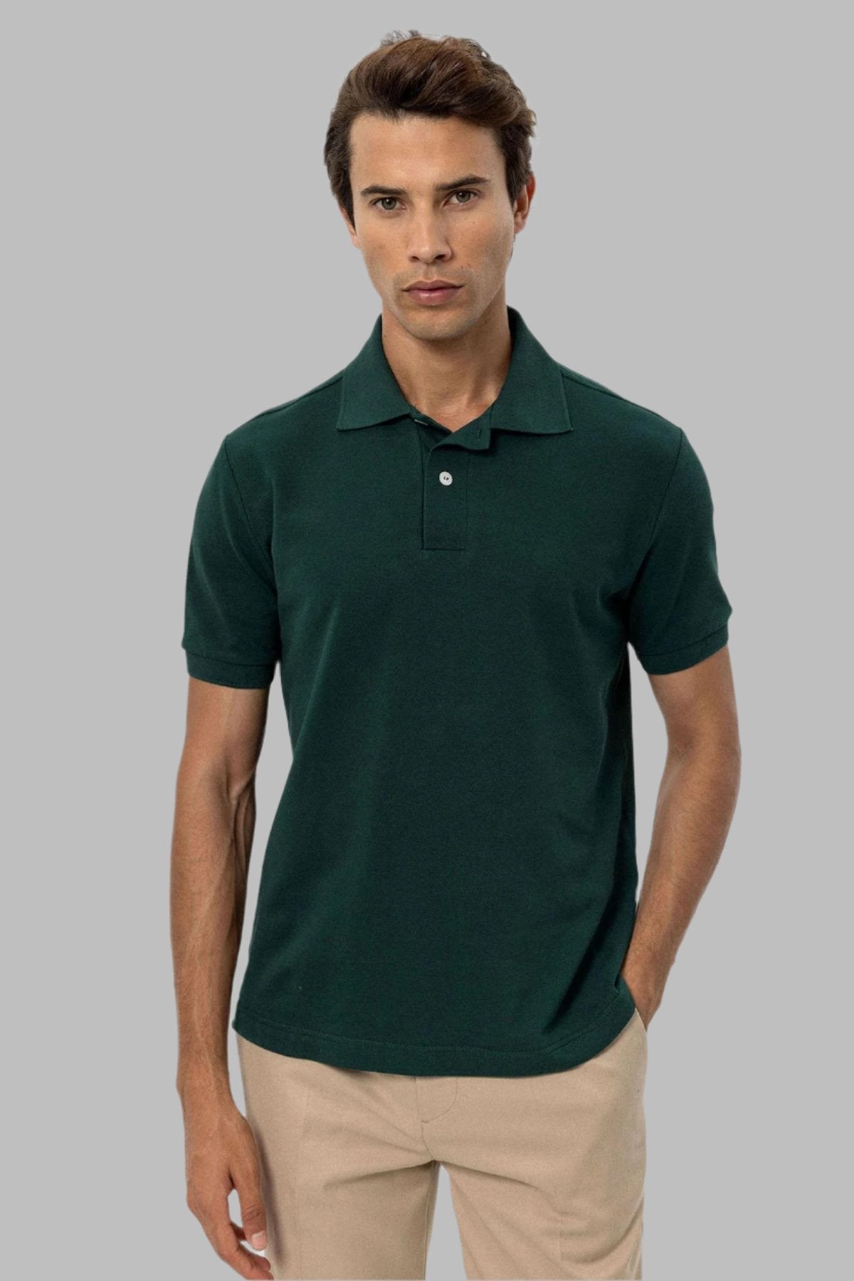 KOALA SYDNEY Men's Khaki Polo Neck T-Shirt
