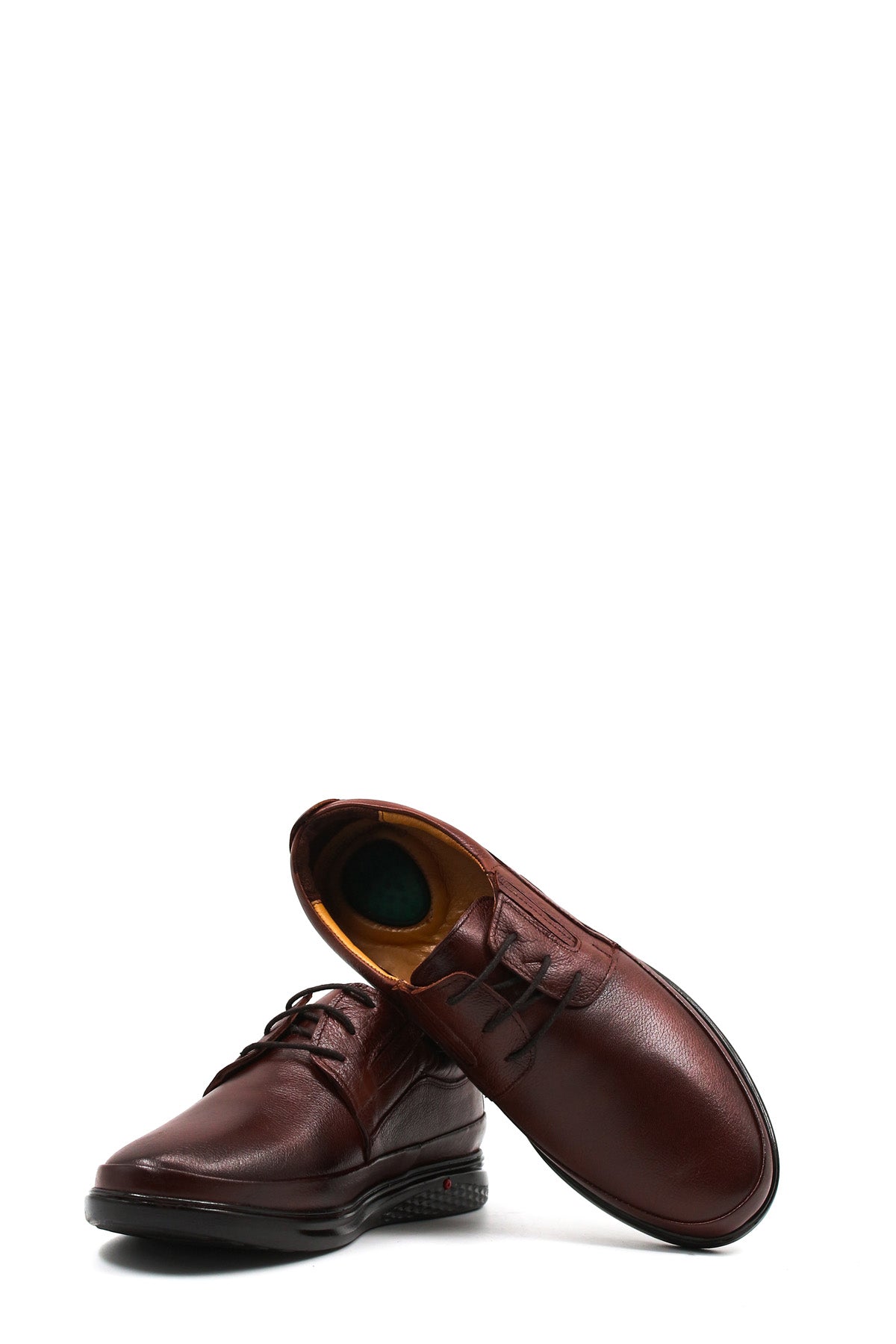 Burgundy Leather Casual Lace-Ups-Wessi