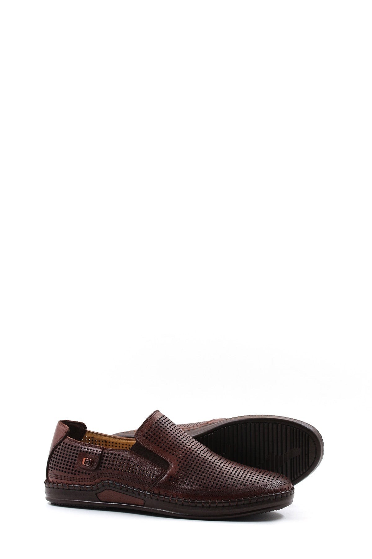 KOALA SYDNEY Brown Perforated Leather Loafers Wessi