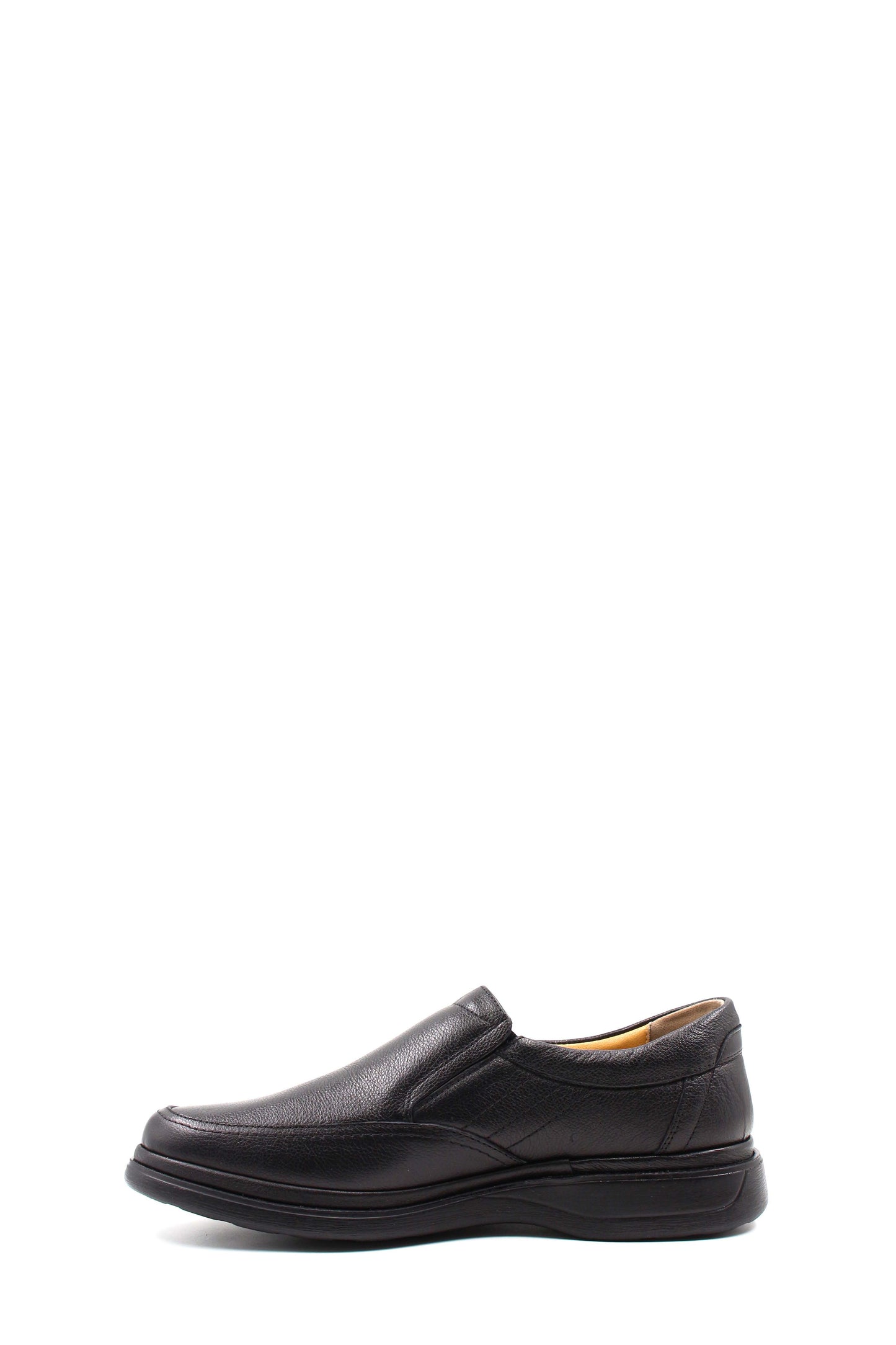 KOALA SYDNEY Men's Black Textured Leather Slip-On Loafers with Cushioned Sole