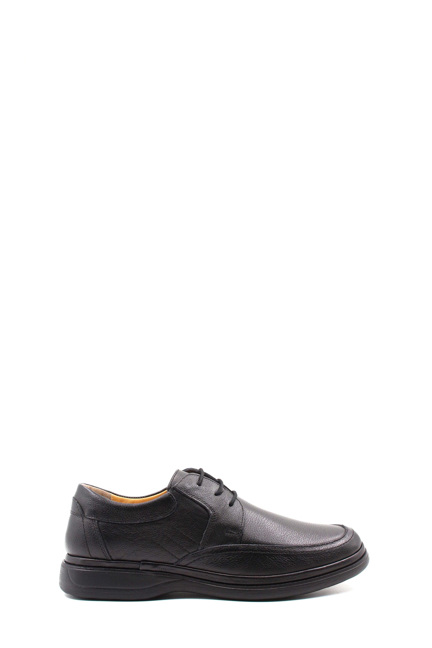 KOALA SYDNEY Men's Black Textured Leather Lace-Up Derby Shoes with Cushioned Sole -