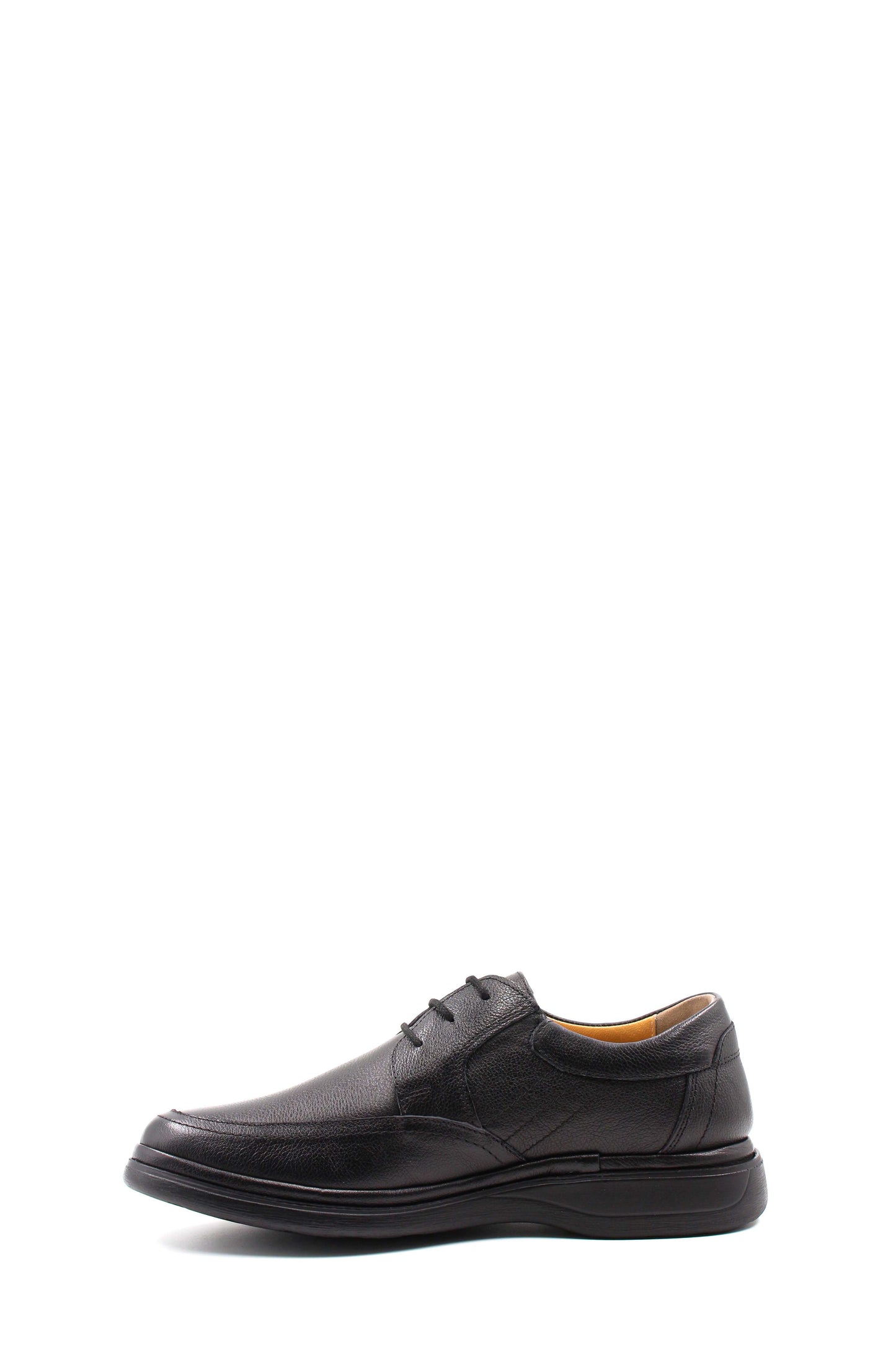 KOALA SYDNEY Men's Black Textured Leather Lace-Up Derby Shoes with Cushioned Sole -