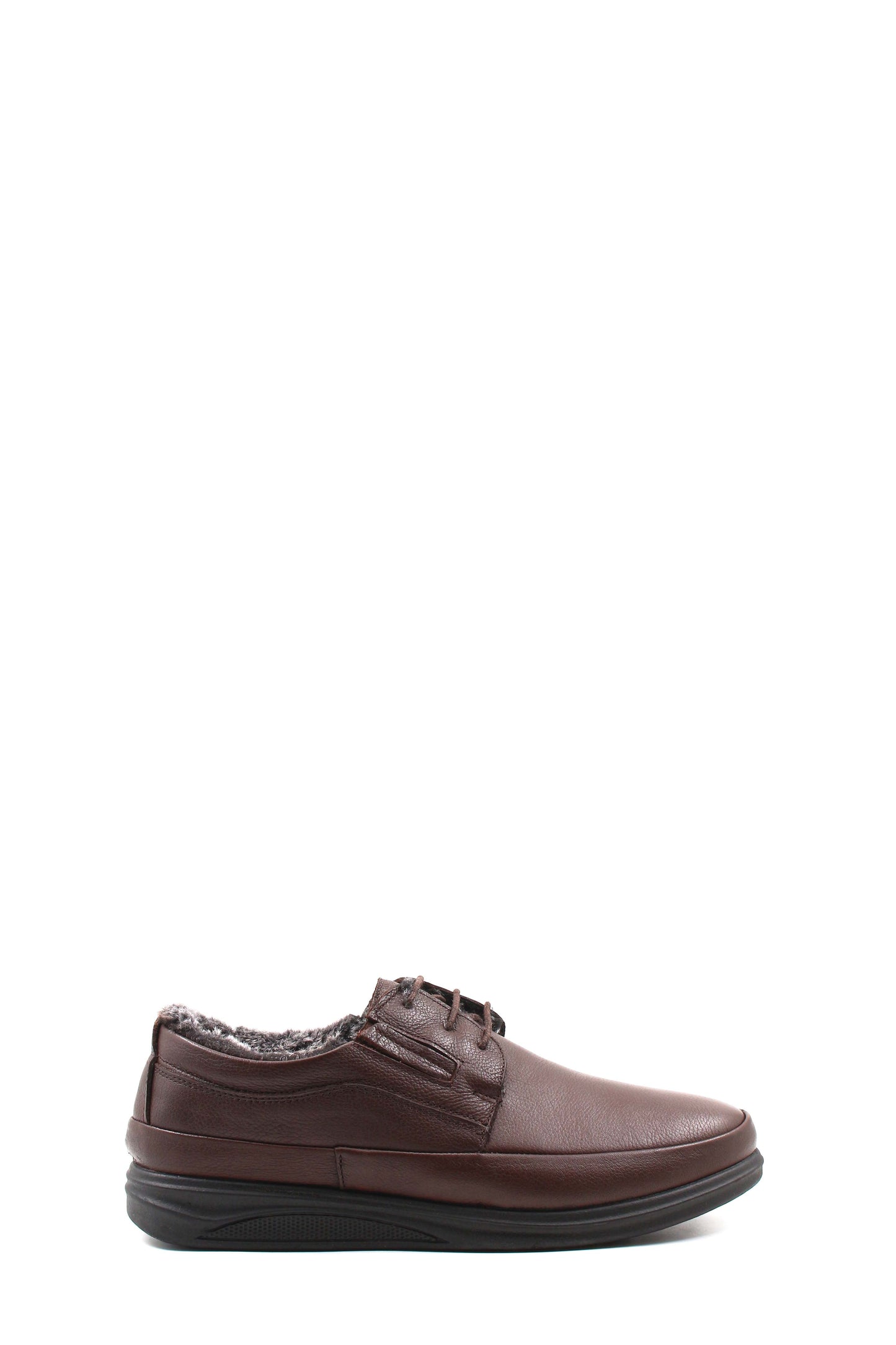 KOALA SYDNEY Men's Brown Leather Fleece-Lined Casual Shoes