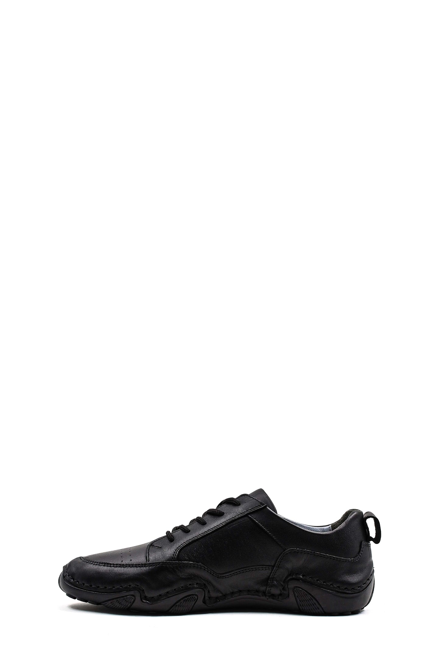 KOALA SYDNEY Men's Black Leather Casual Shoes with Embossed Detail