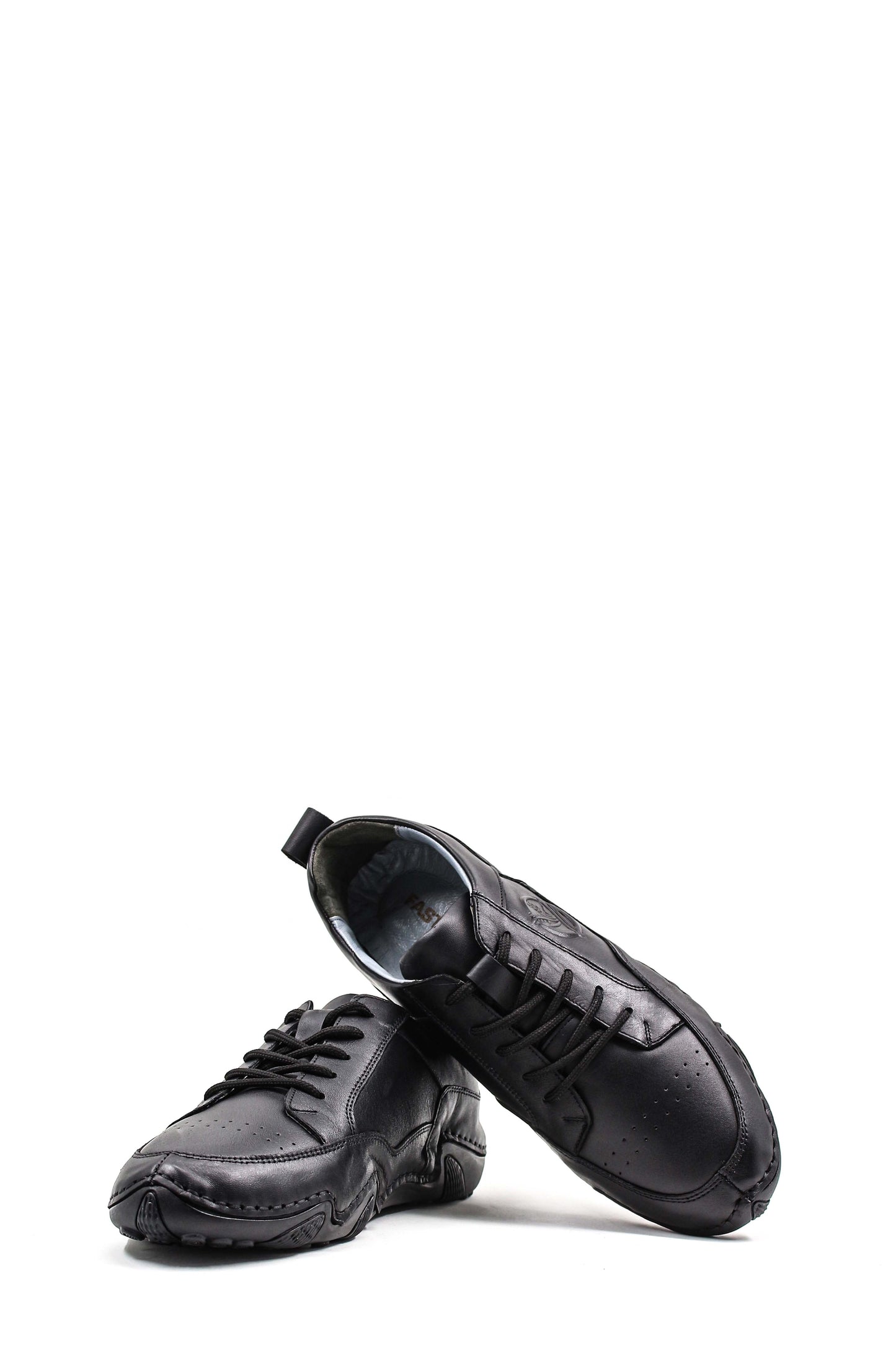 KOALA SYDNEY Men's Black Leather Casual Shoes with Embossed Detail