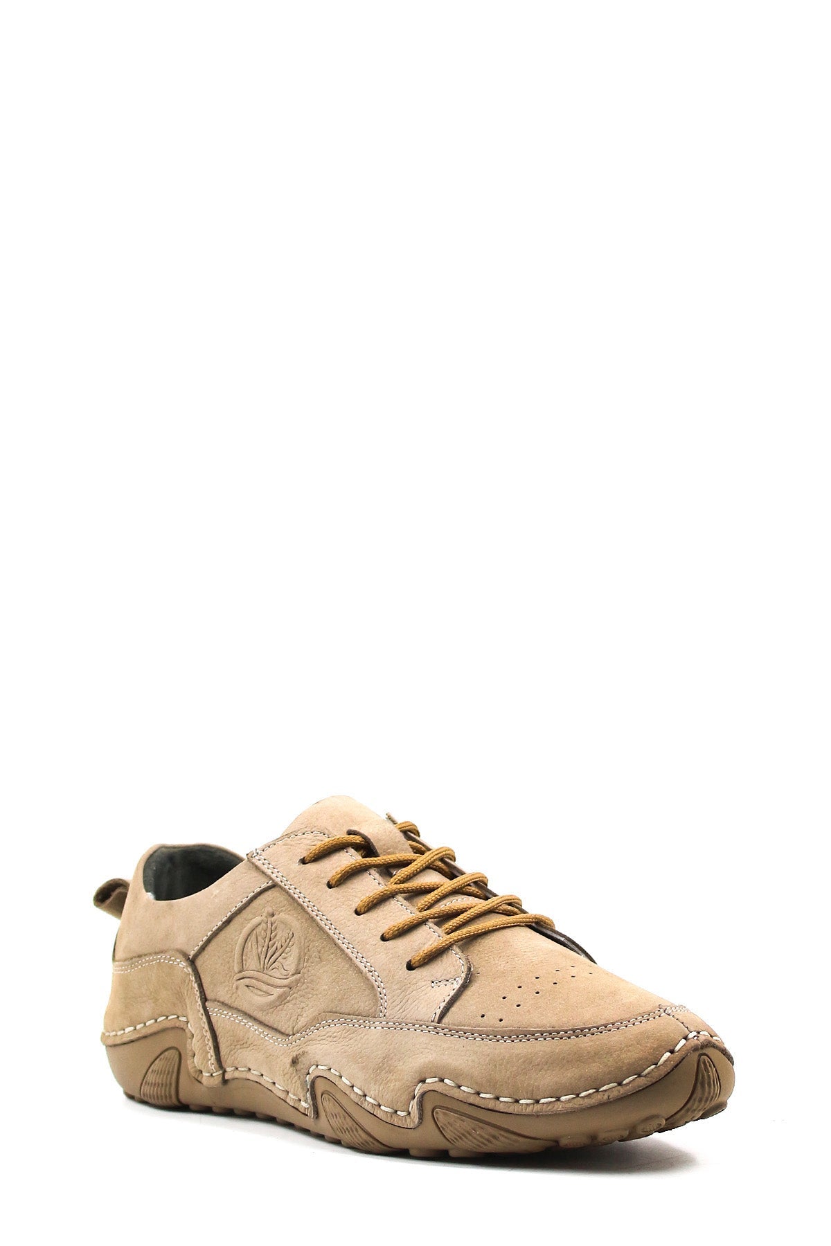KOALA SYDNEY Men's Beige Leather Lace-Up Casual Shoes
