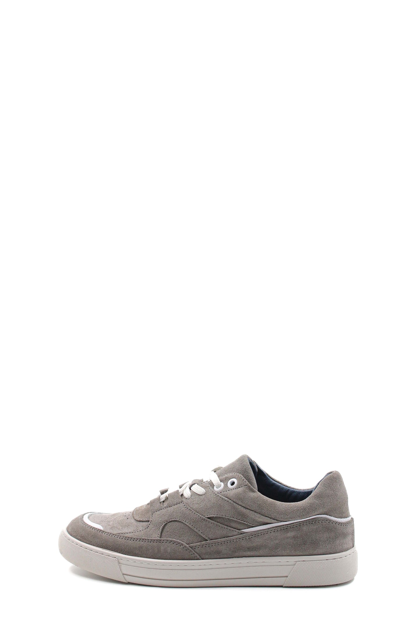 KOALA SYDNEY Men's Grey Suede Casual Sneakers with White Laces