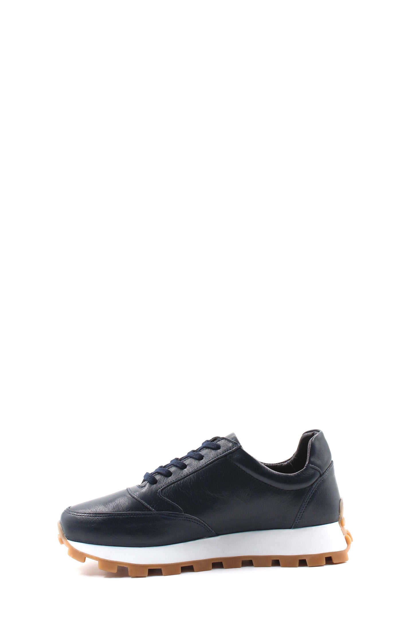 Navy Leather Retro Sneakers Wessi