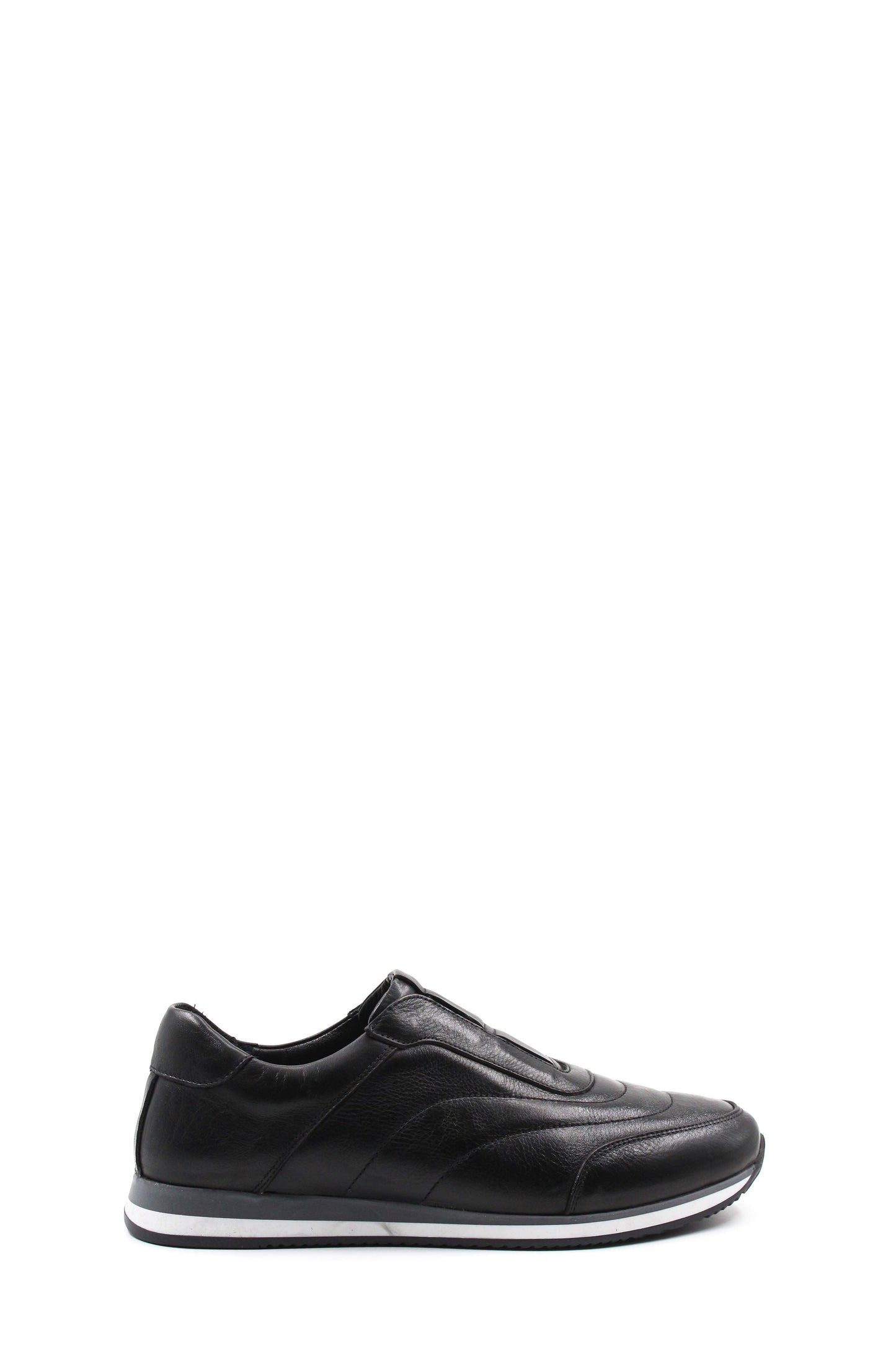 KOALA SYDNEY Men's Black Leather Slip-On Sneakers-