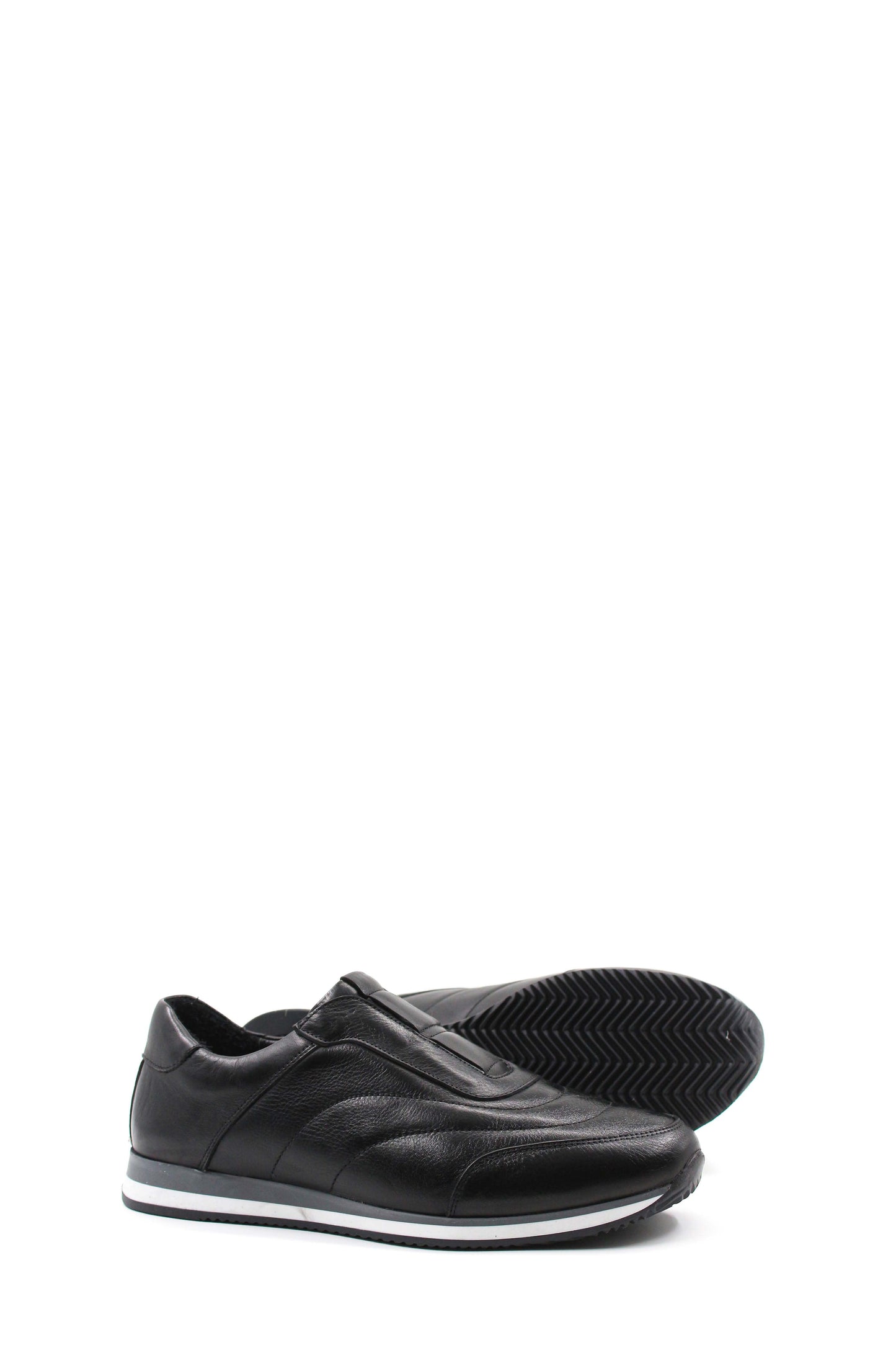 KOALA SYDNEY Men's Black Leather Slip-On Sneakers-