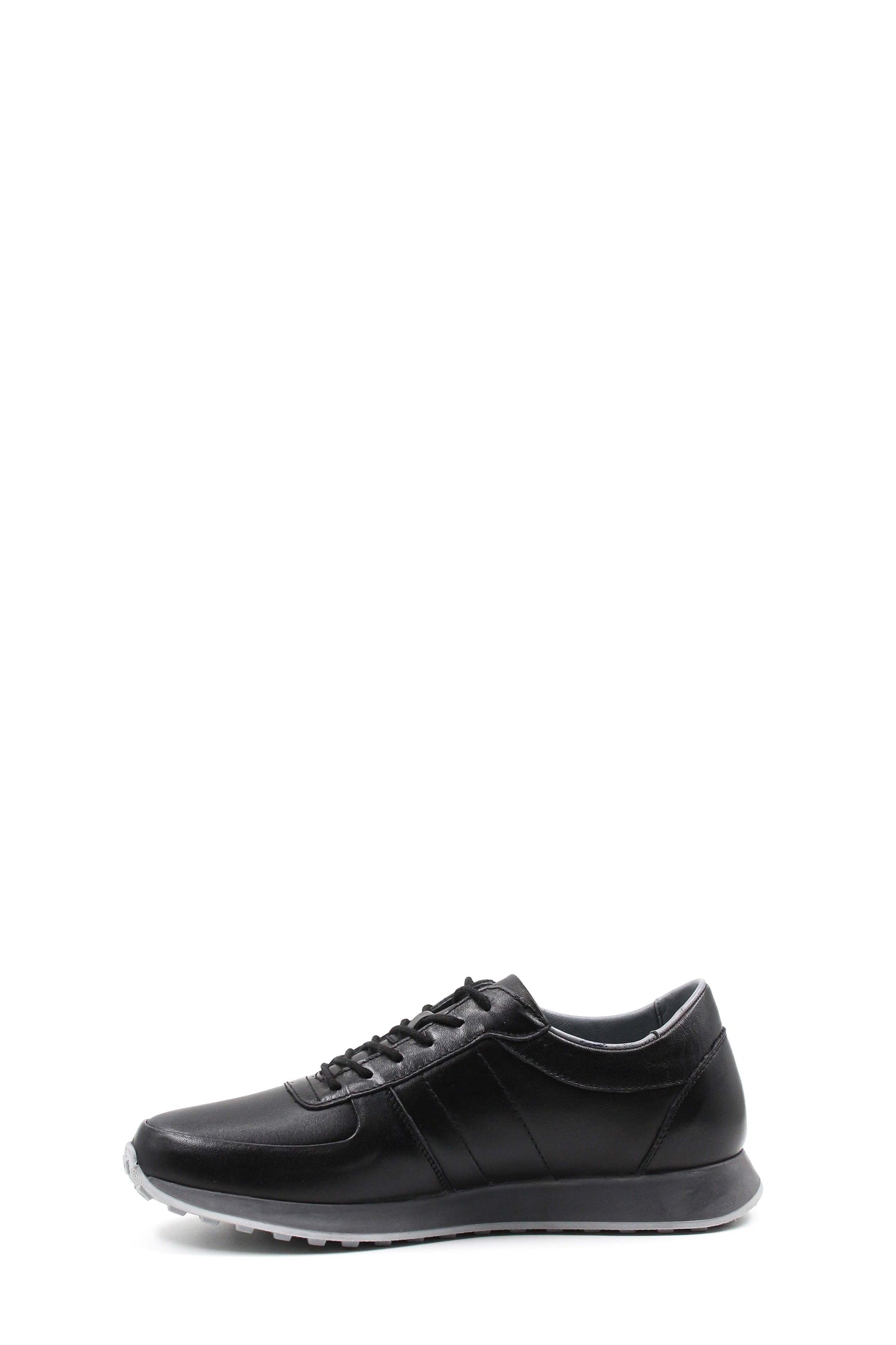 KOALA SYDNEY Men's Black Leather Sneakers with Grey Sole